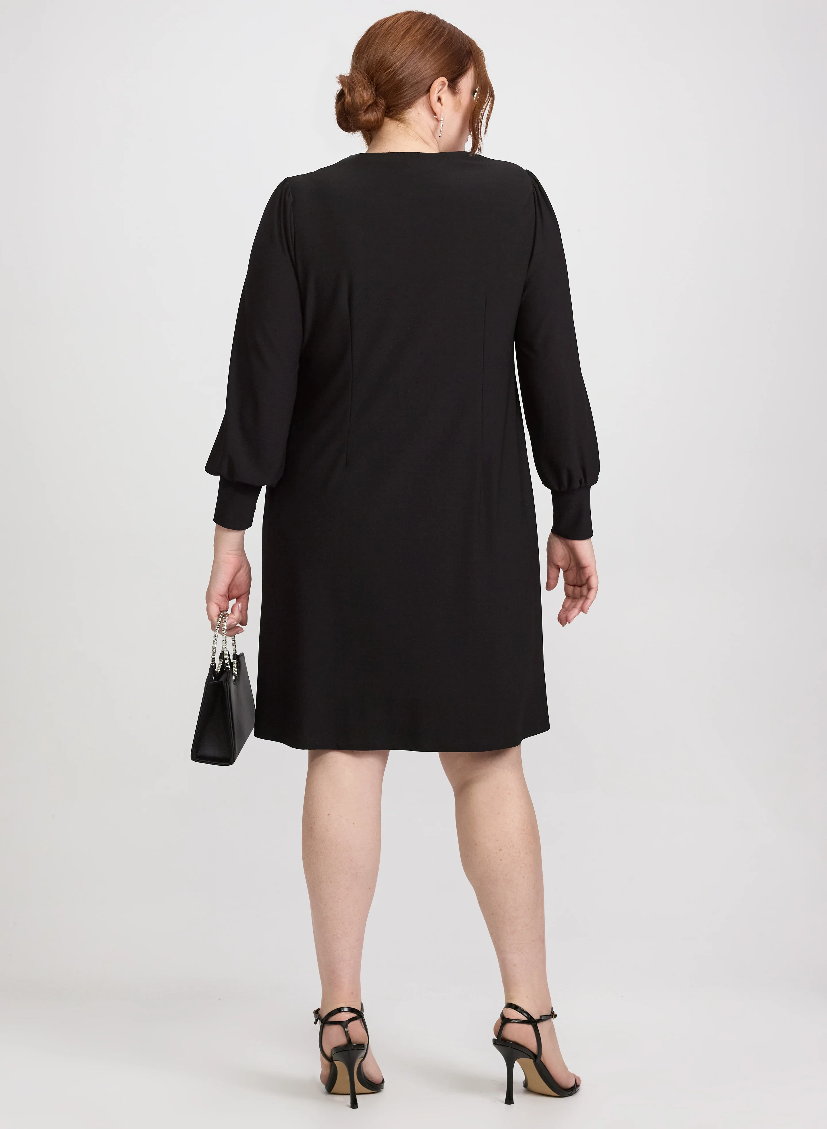 Rhinestone Half-Zip Dress - Image 4