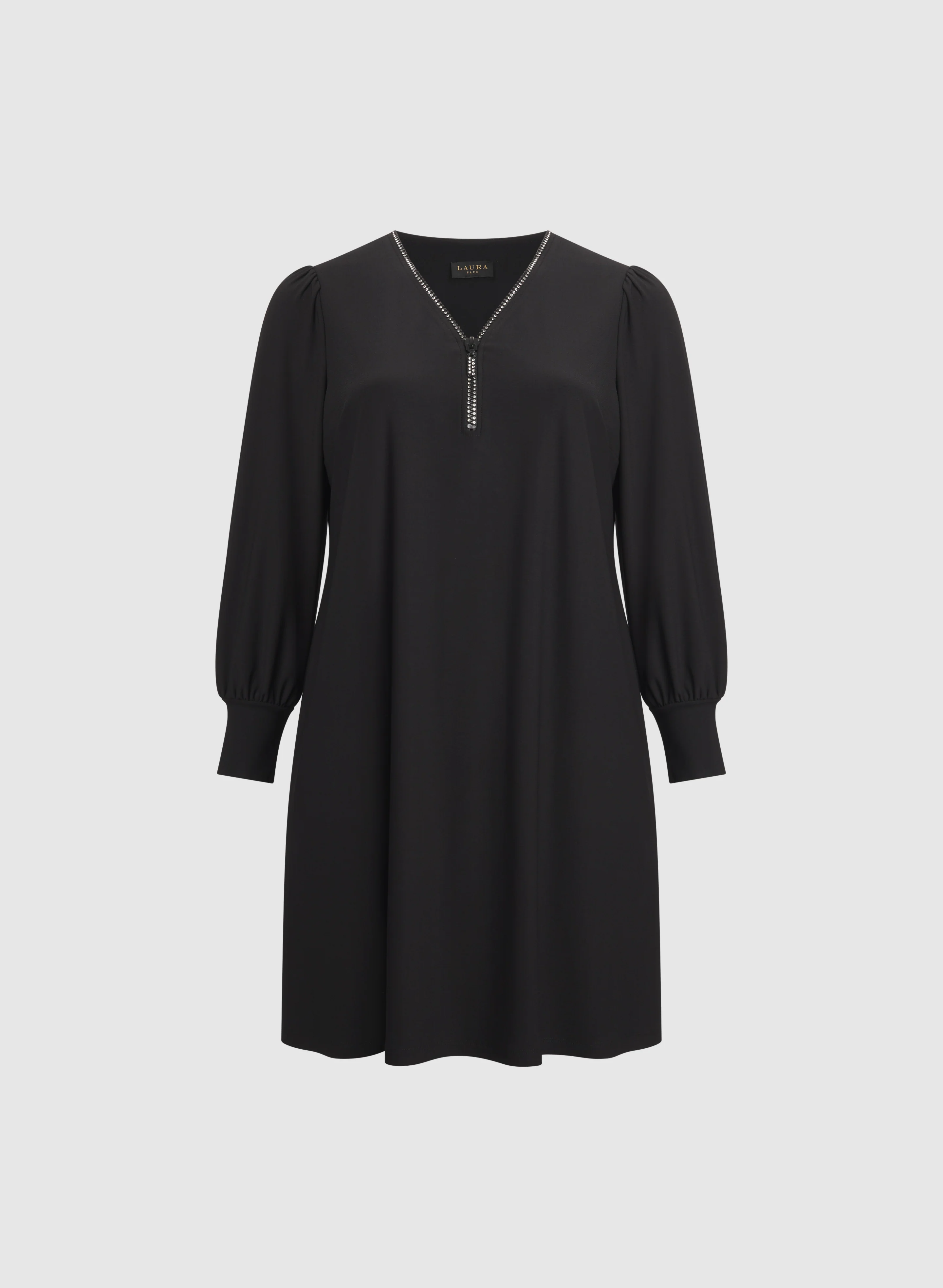 Rhinestone Half-Zip Dress - Image 6
