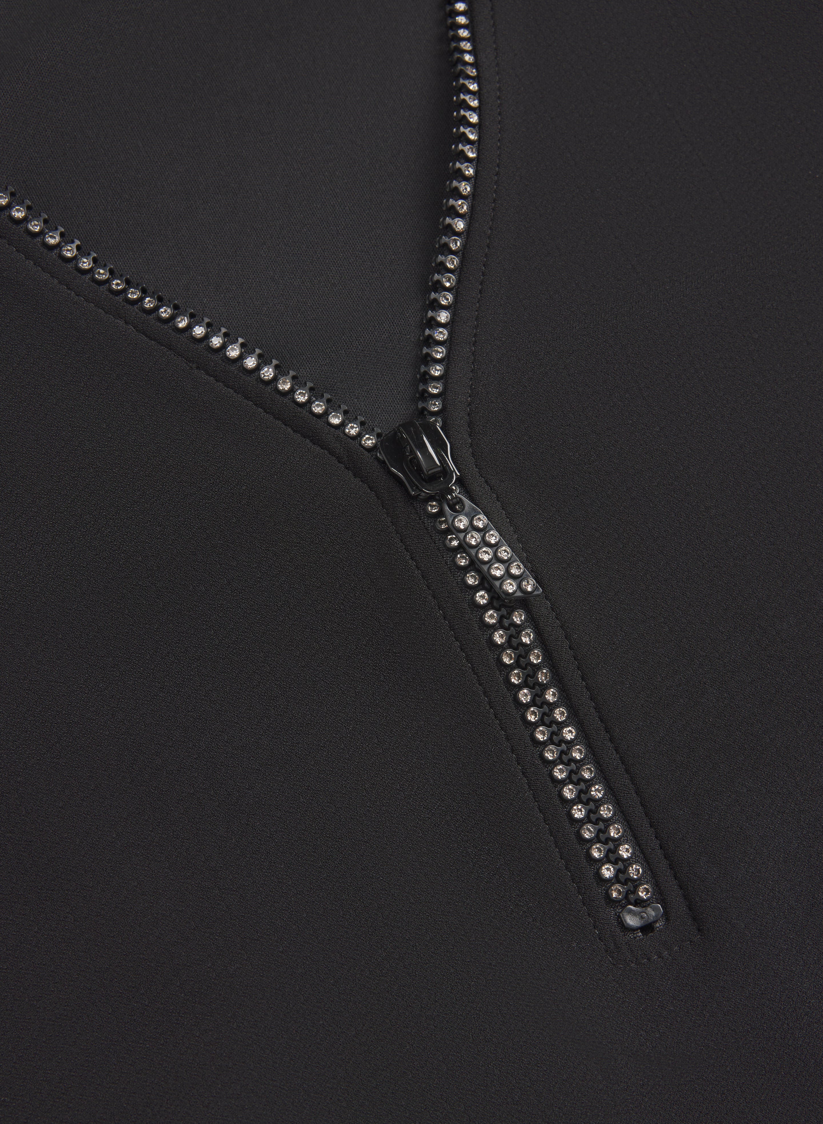 Rhinestone Half-Zip Dress - Image 7