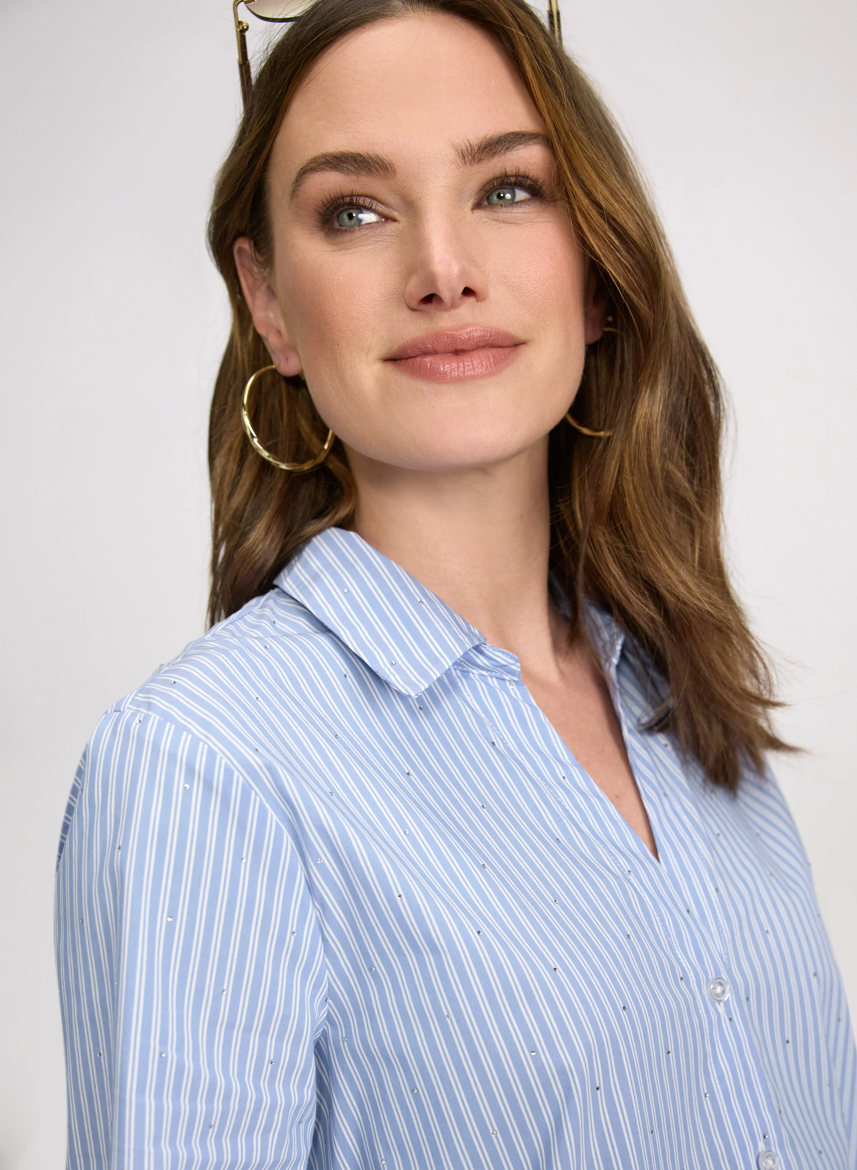 Rhinestone Stripe Blouse - Image 3