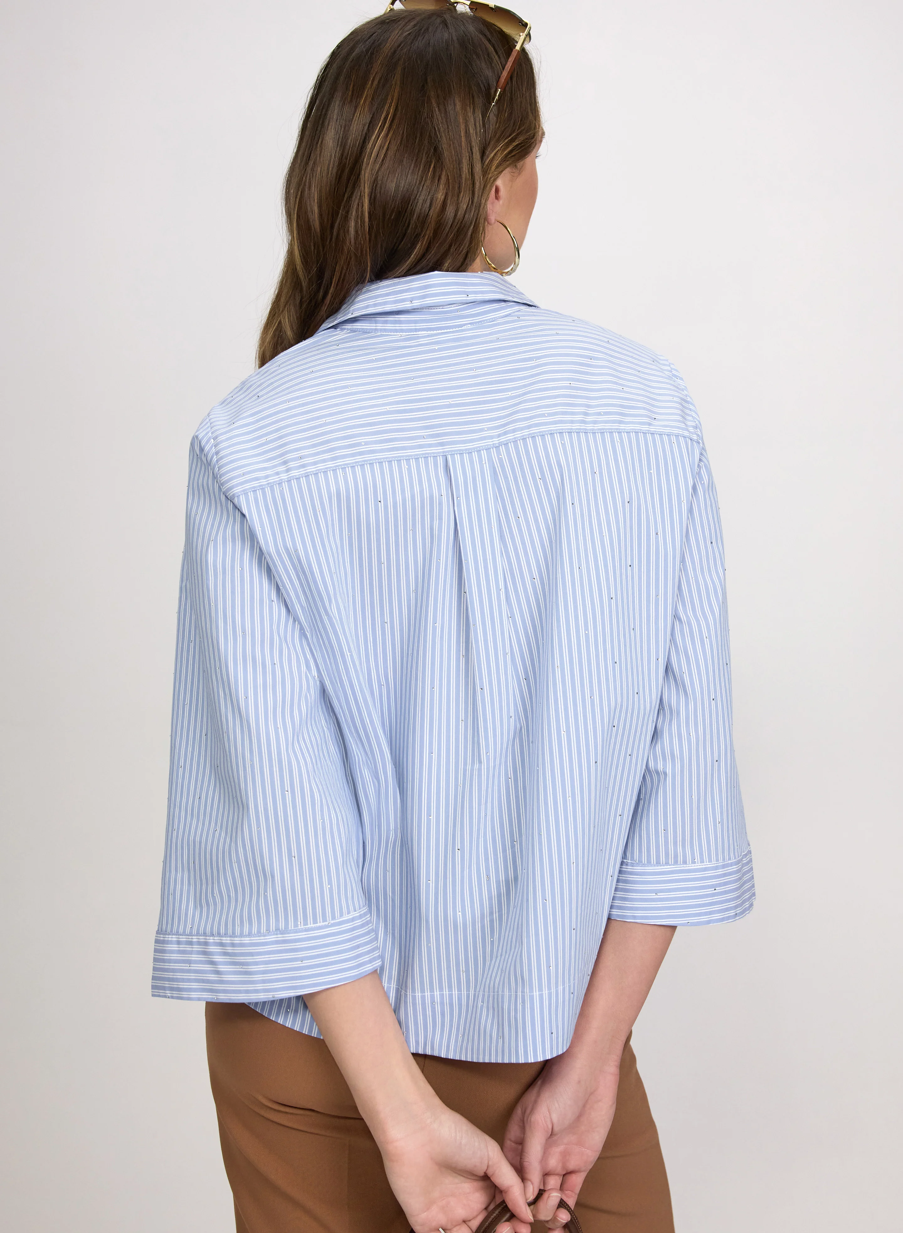 Rhinestone Stripe Blouse - Image 4