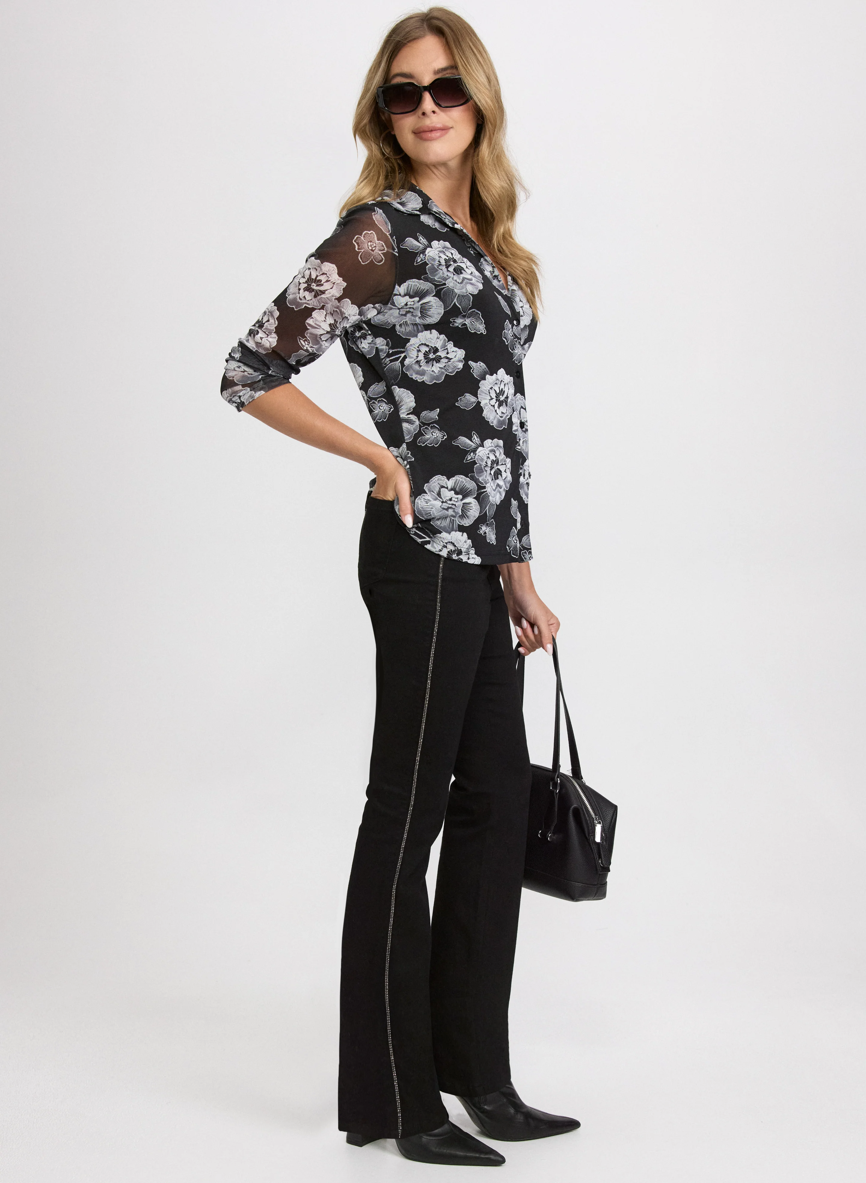 Rhinestone Stripe Jeans - Image 3