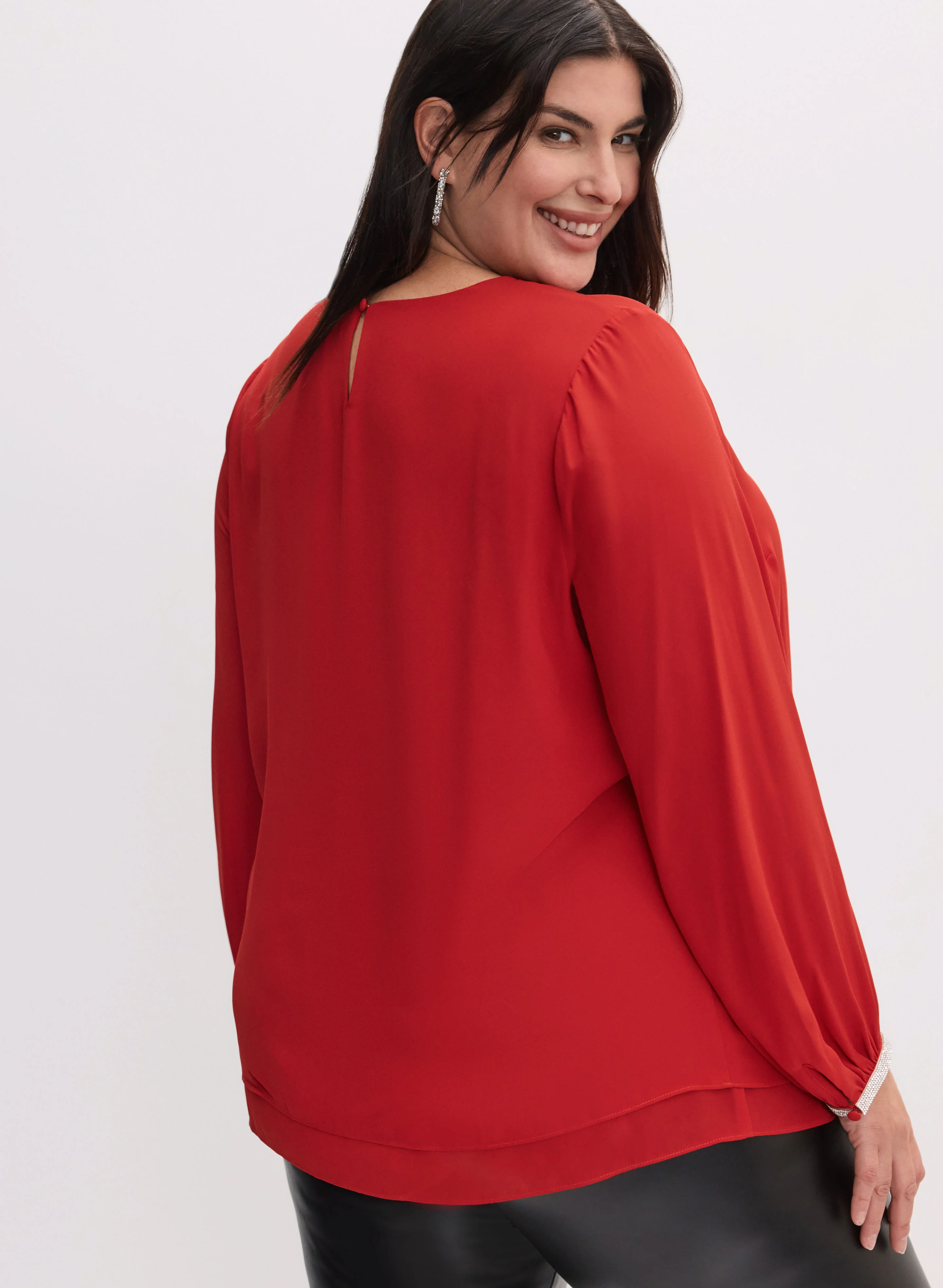 Rhinestone Trim Blouse - Image 4