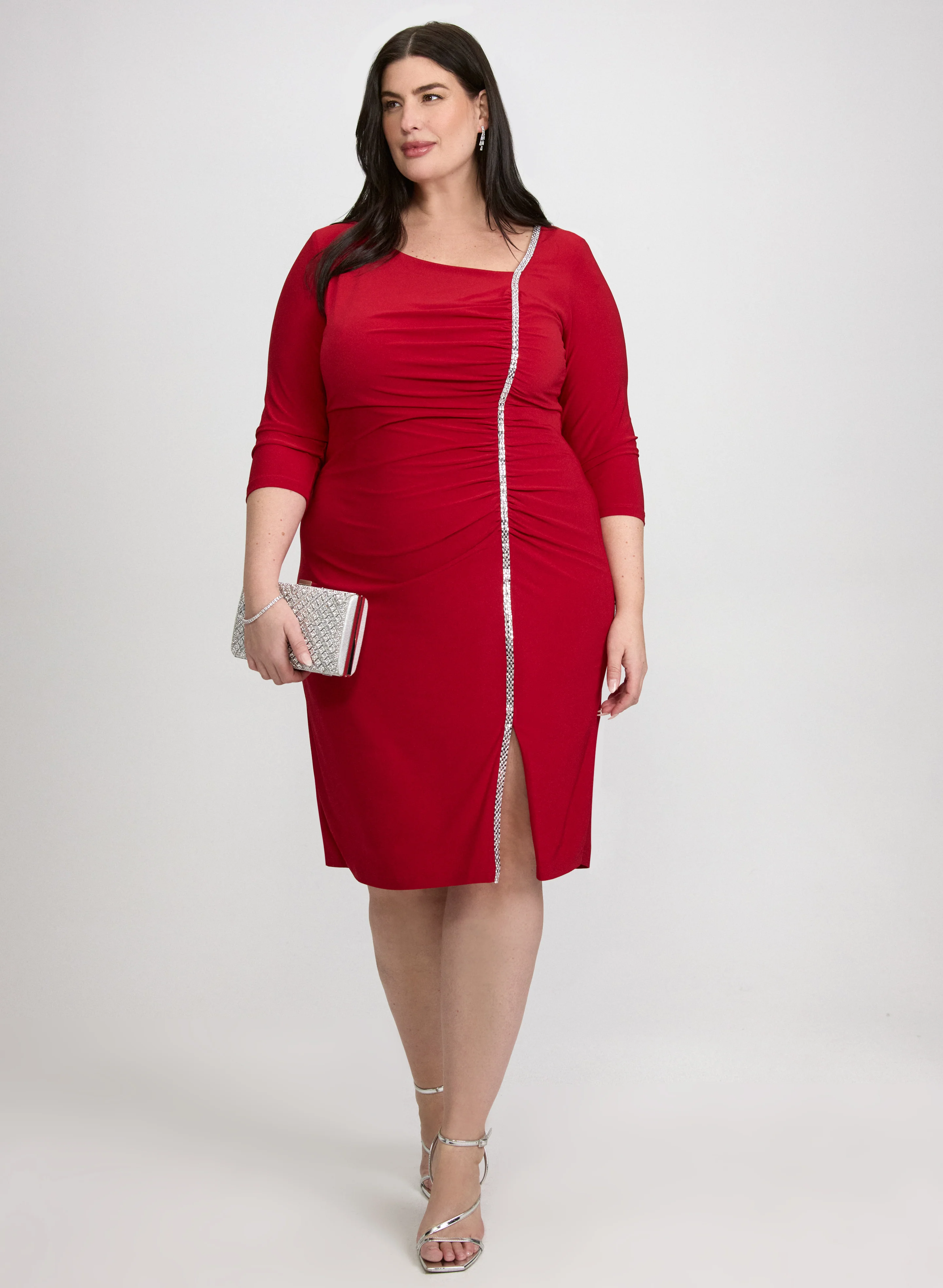 Rhinestone Trim Dress