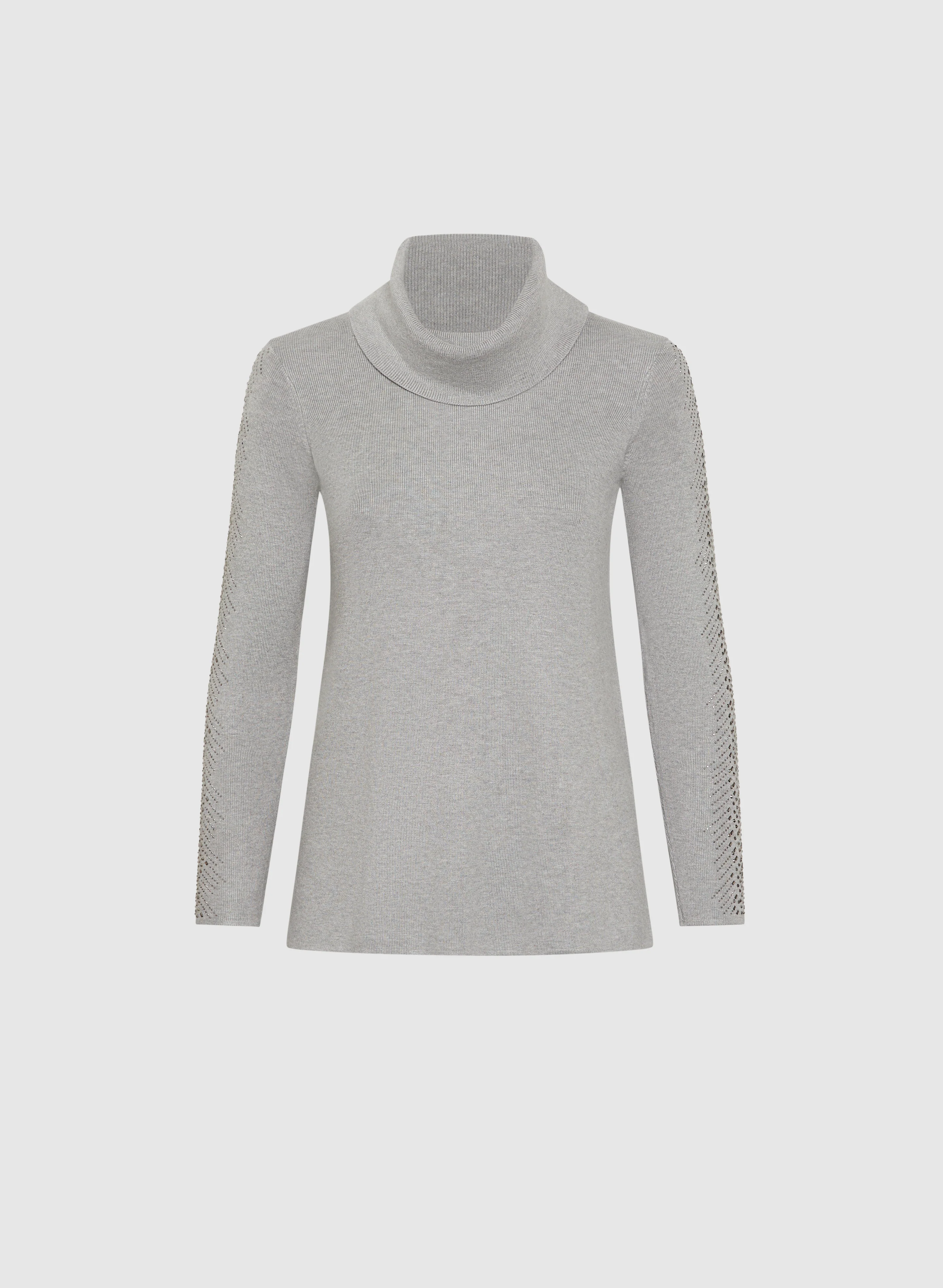 Rhinestone Trim Knit Sweater - Image 6