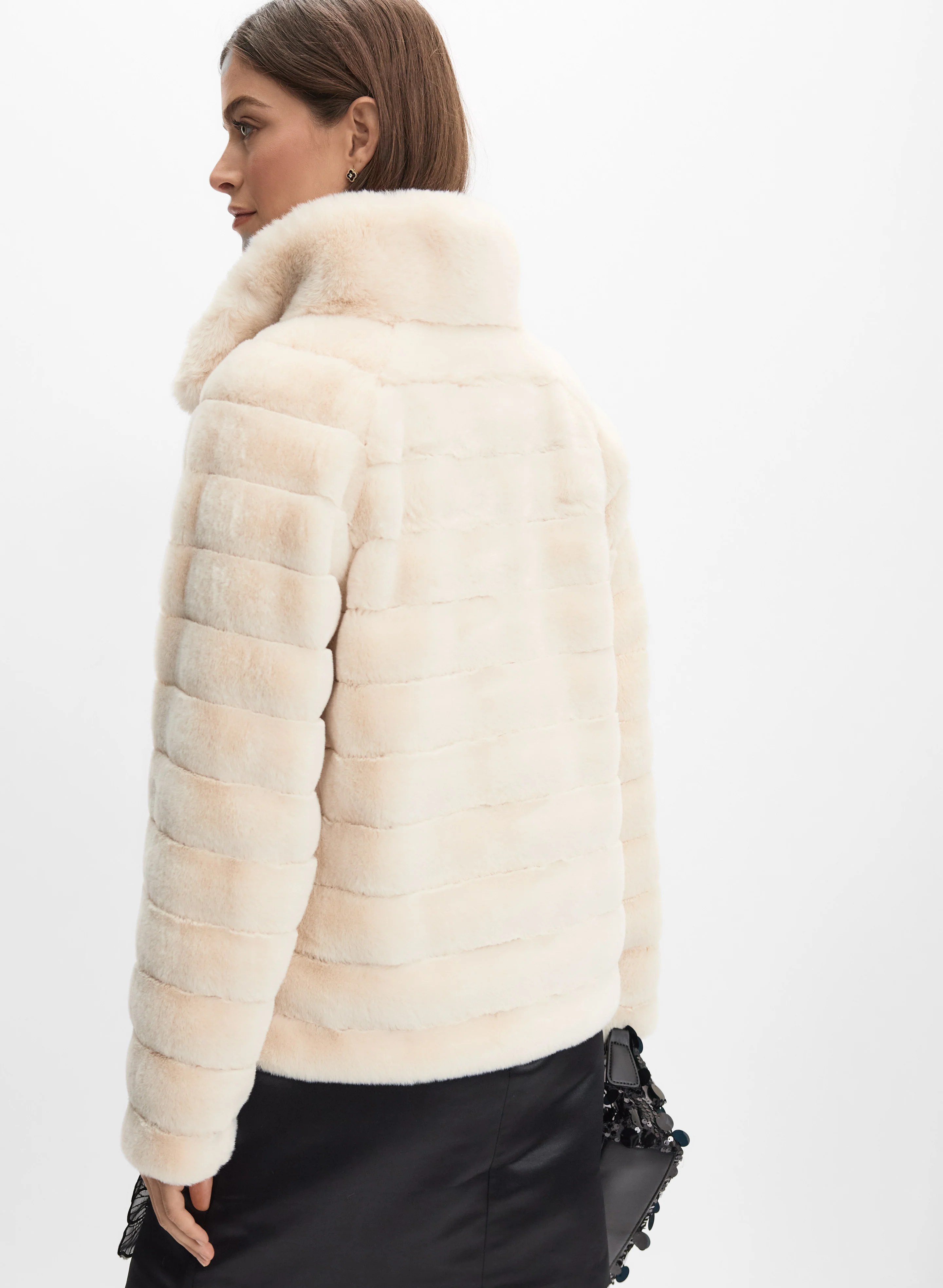 Ribbed Faux Fur Coat - Image 4