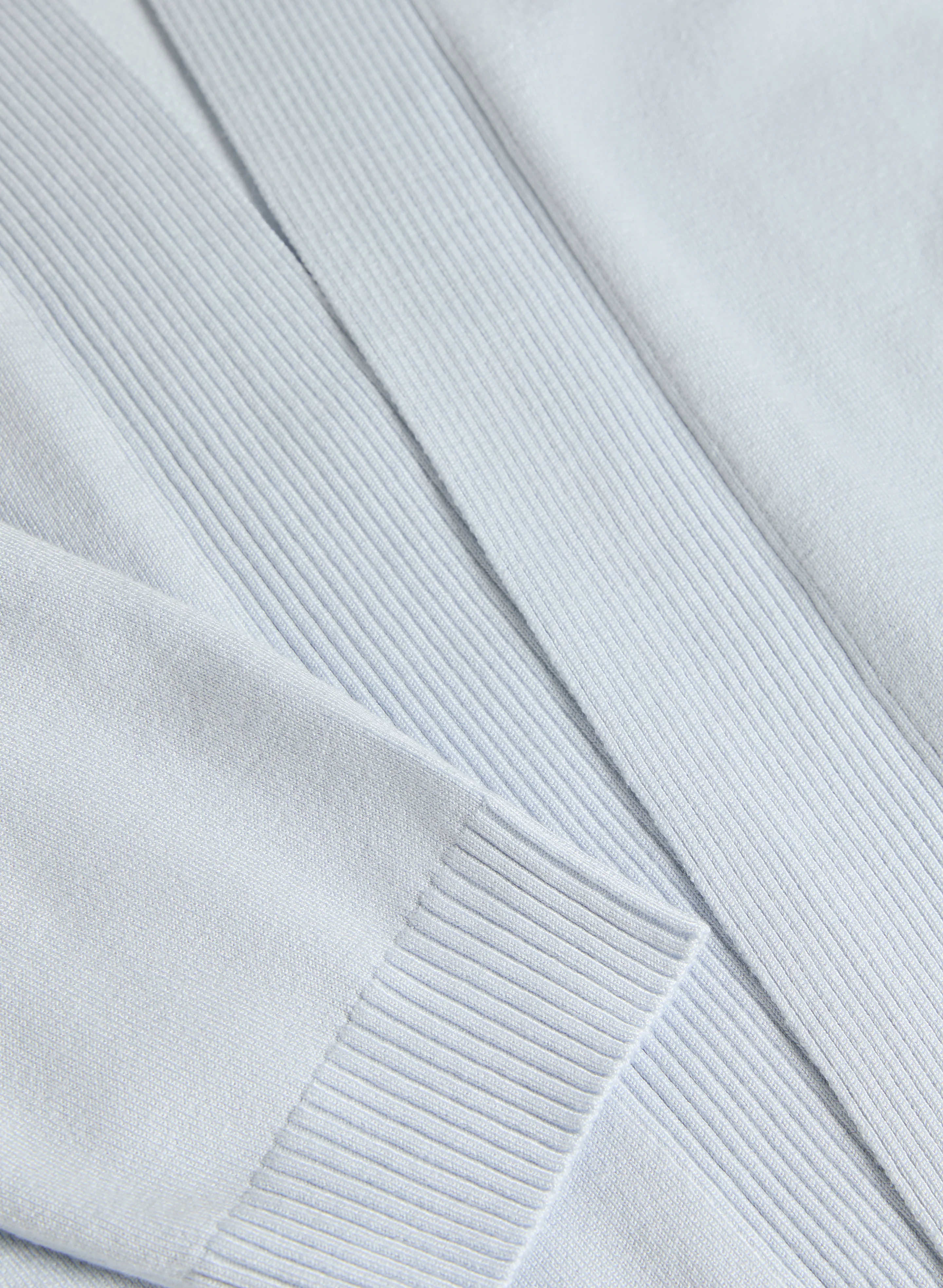 Ribbed Trim Open-Front Cardigan - Image 7