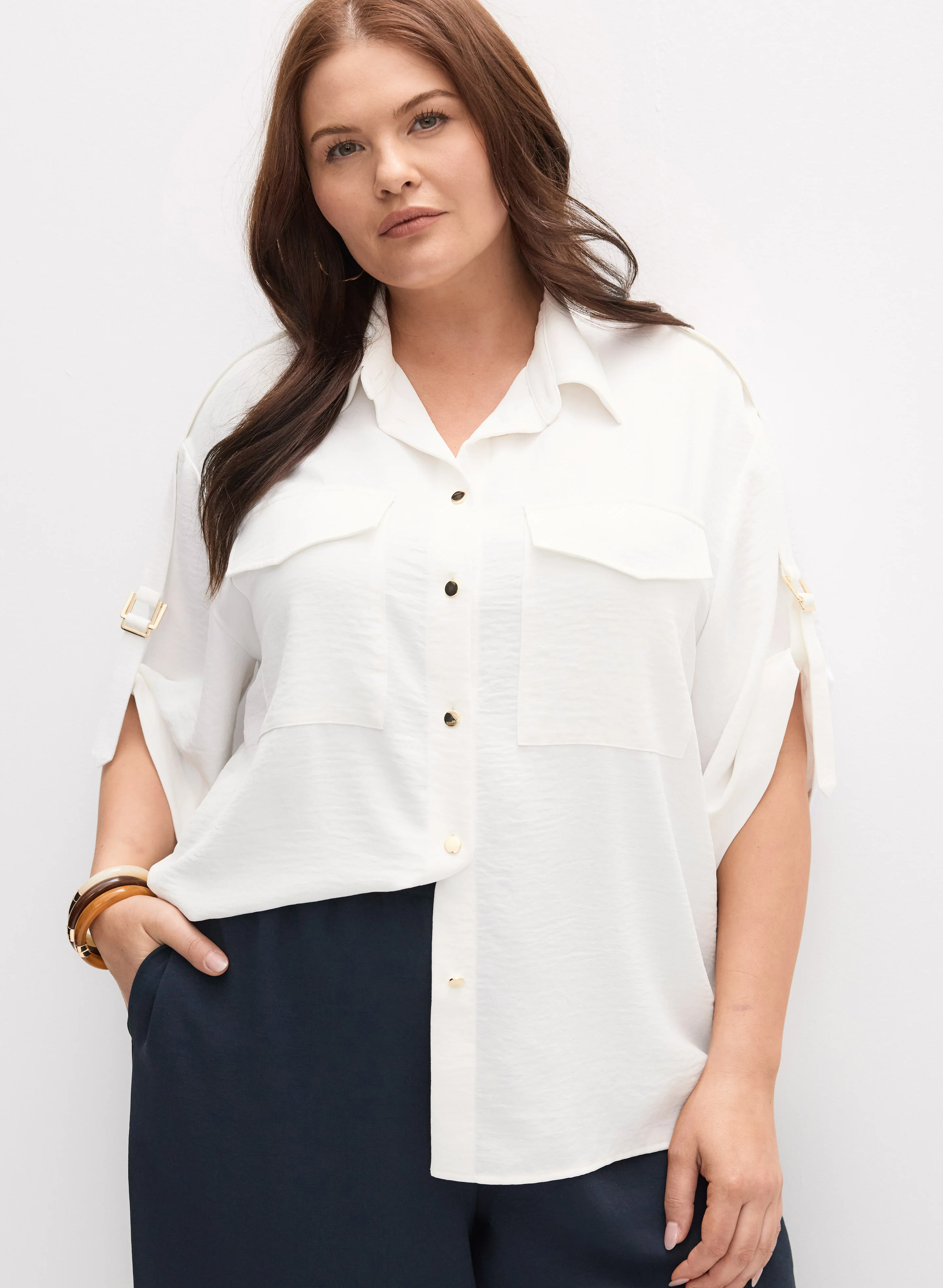 Melanie Lyne - Rolled Sleeve Blouse