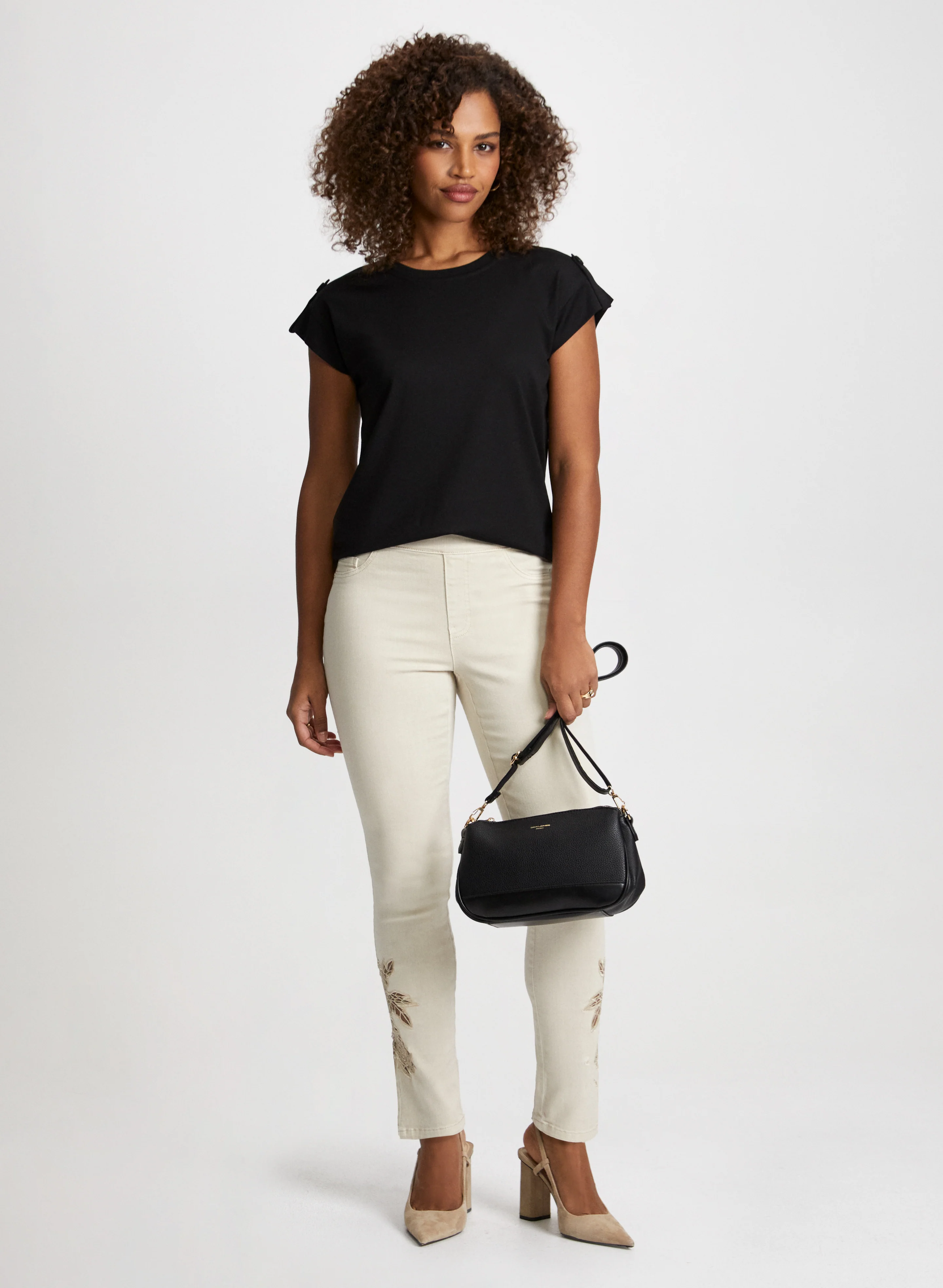 Rose Applique Pull-On Jeans - Image 4