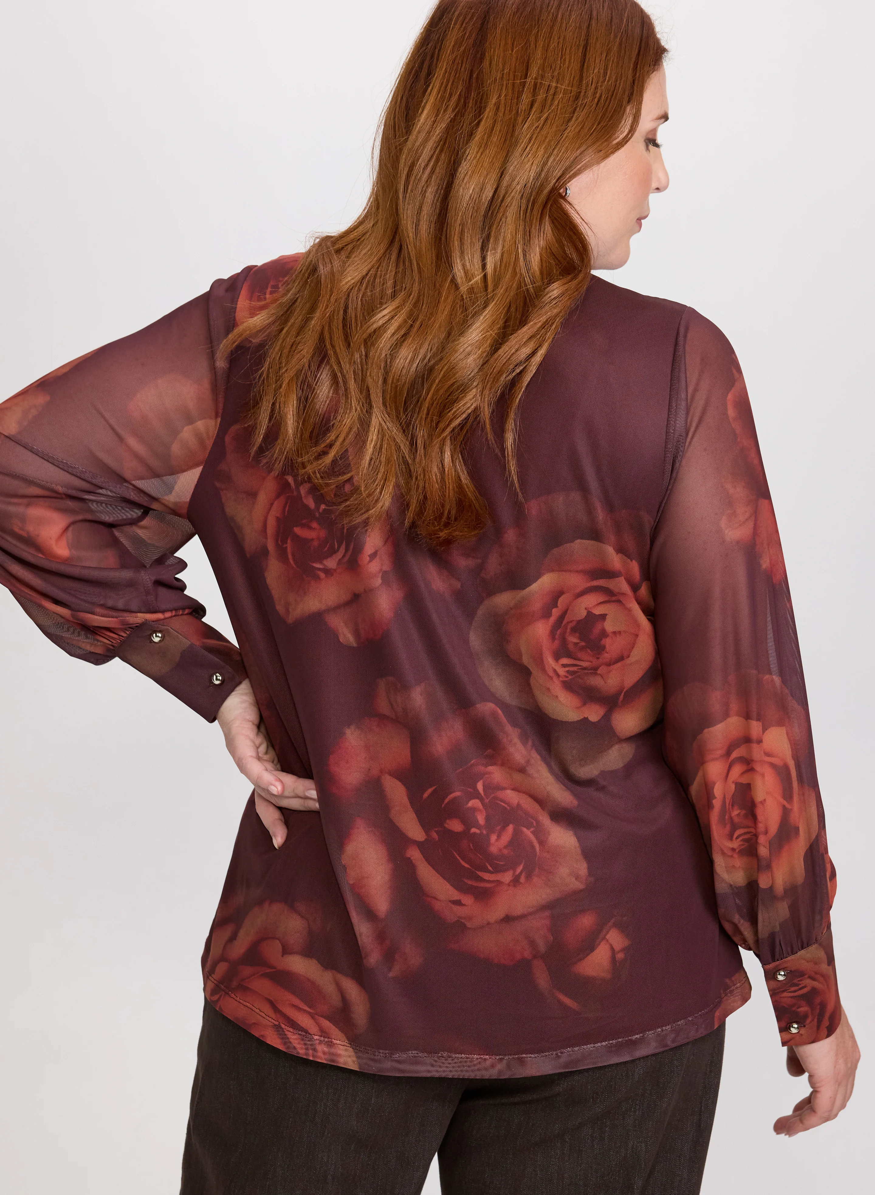 Rose Print Top - Image 5