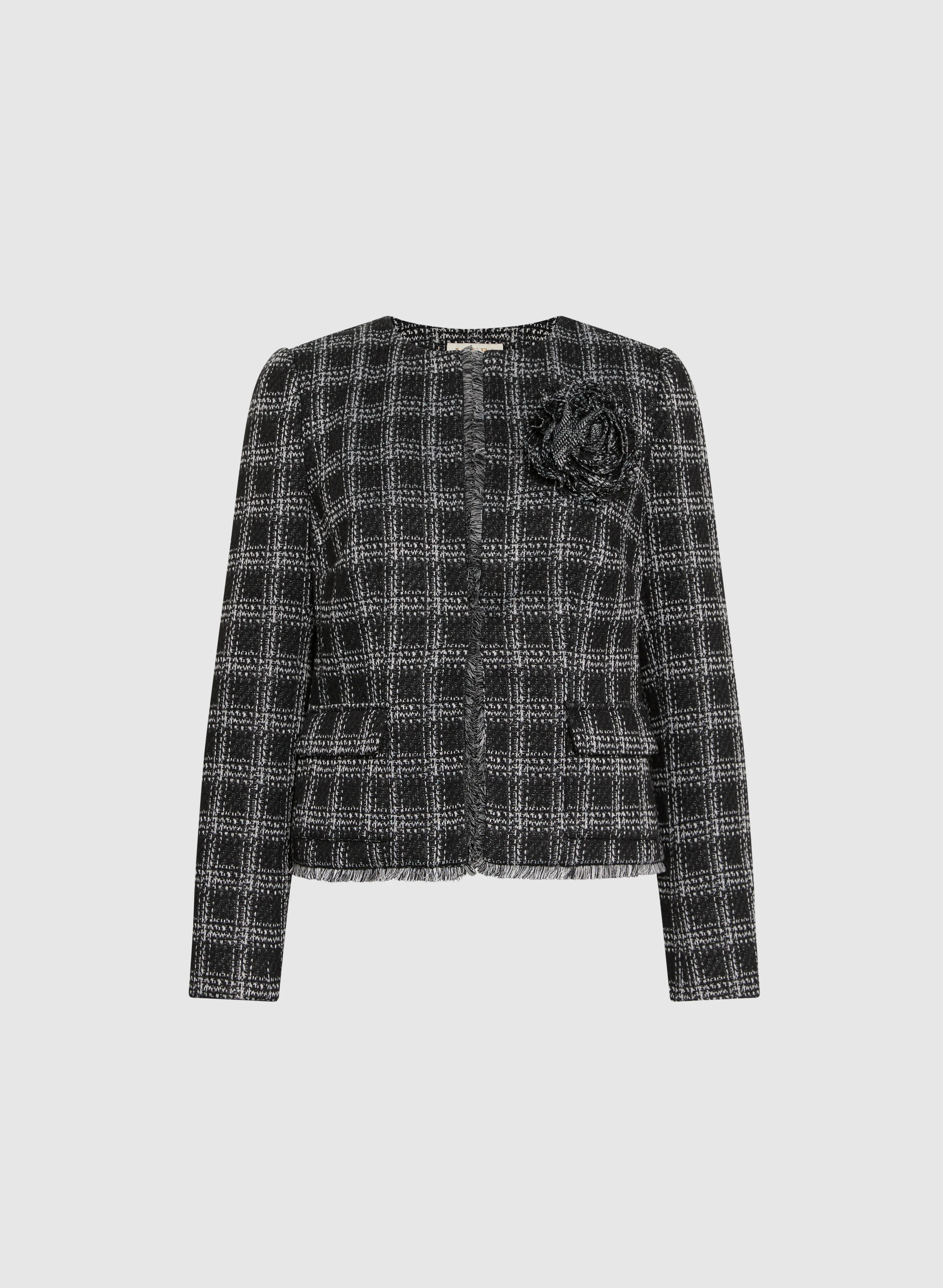 Rosette Detail Bouclé Jacket - Image 5