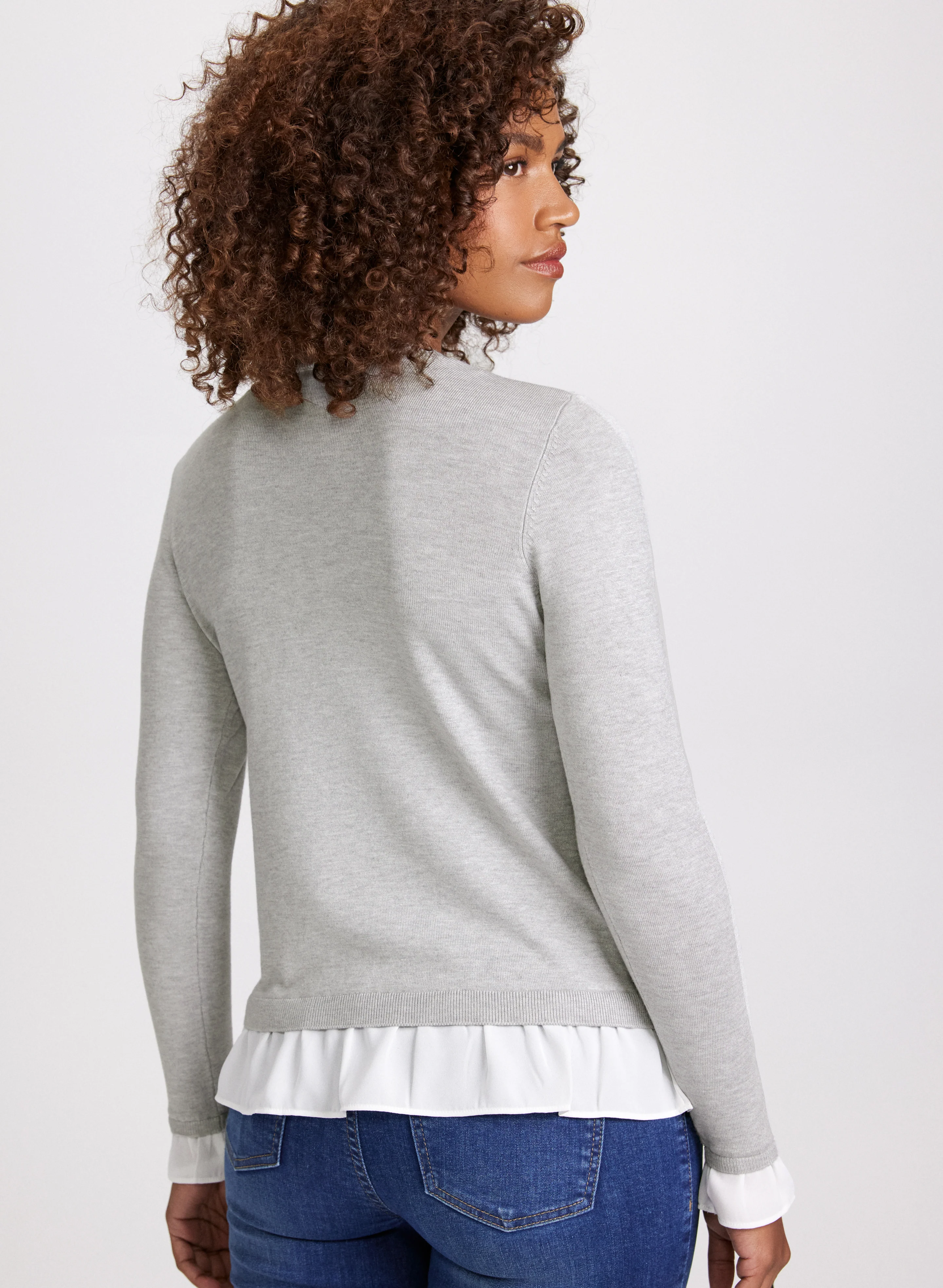 Rosette Detail Crew Neck Sweater - Image 4