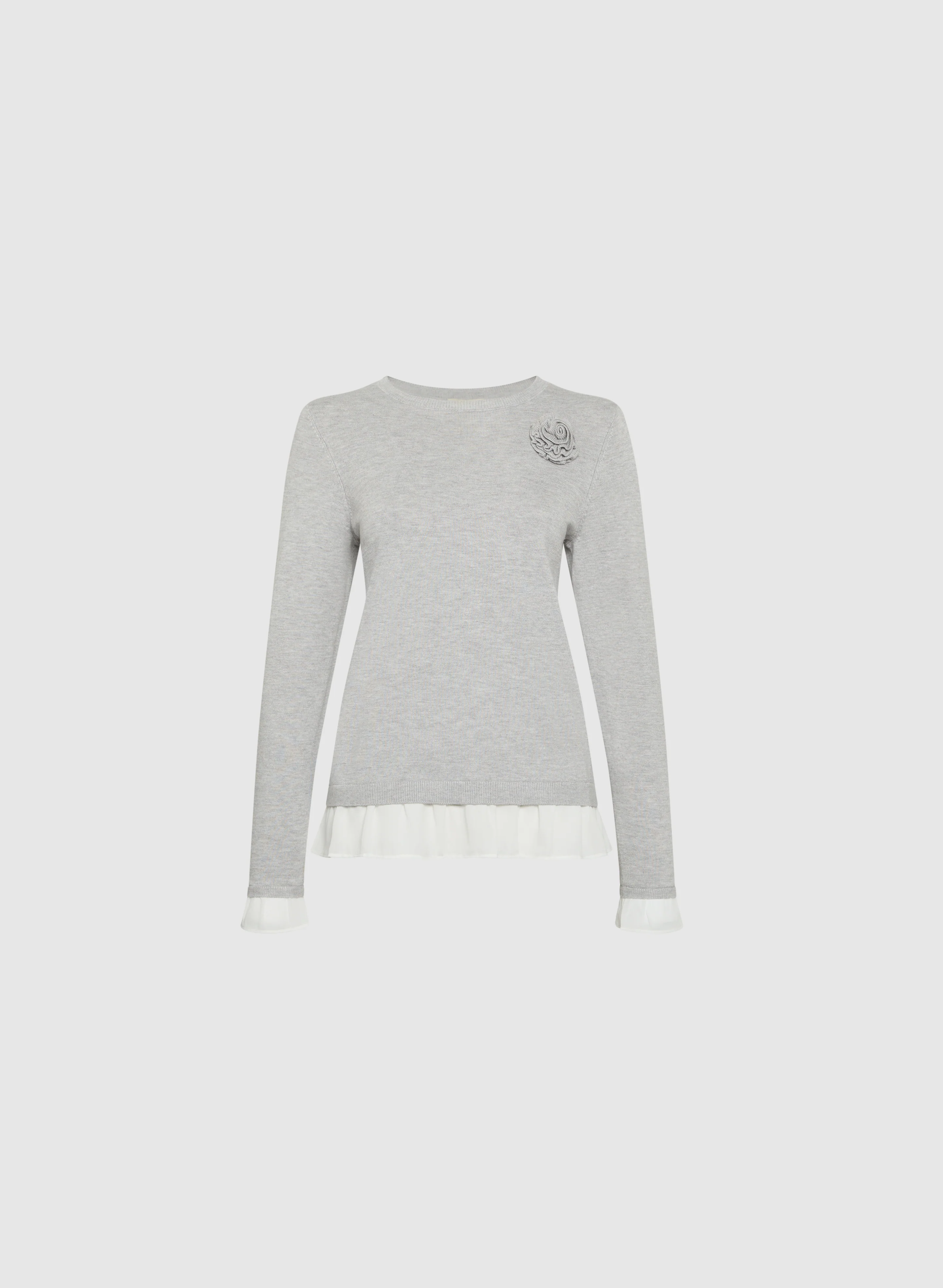 Rosette Detail Crew Neck Sweater - Image 6