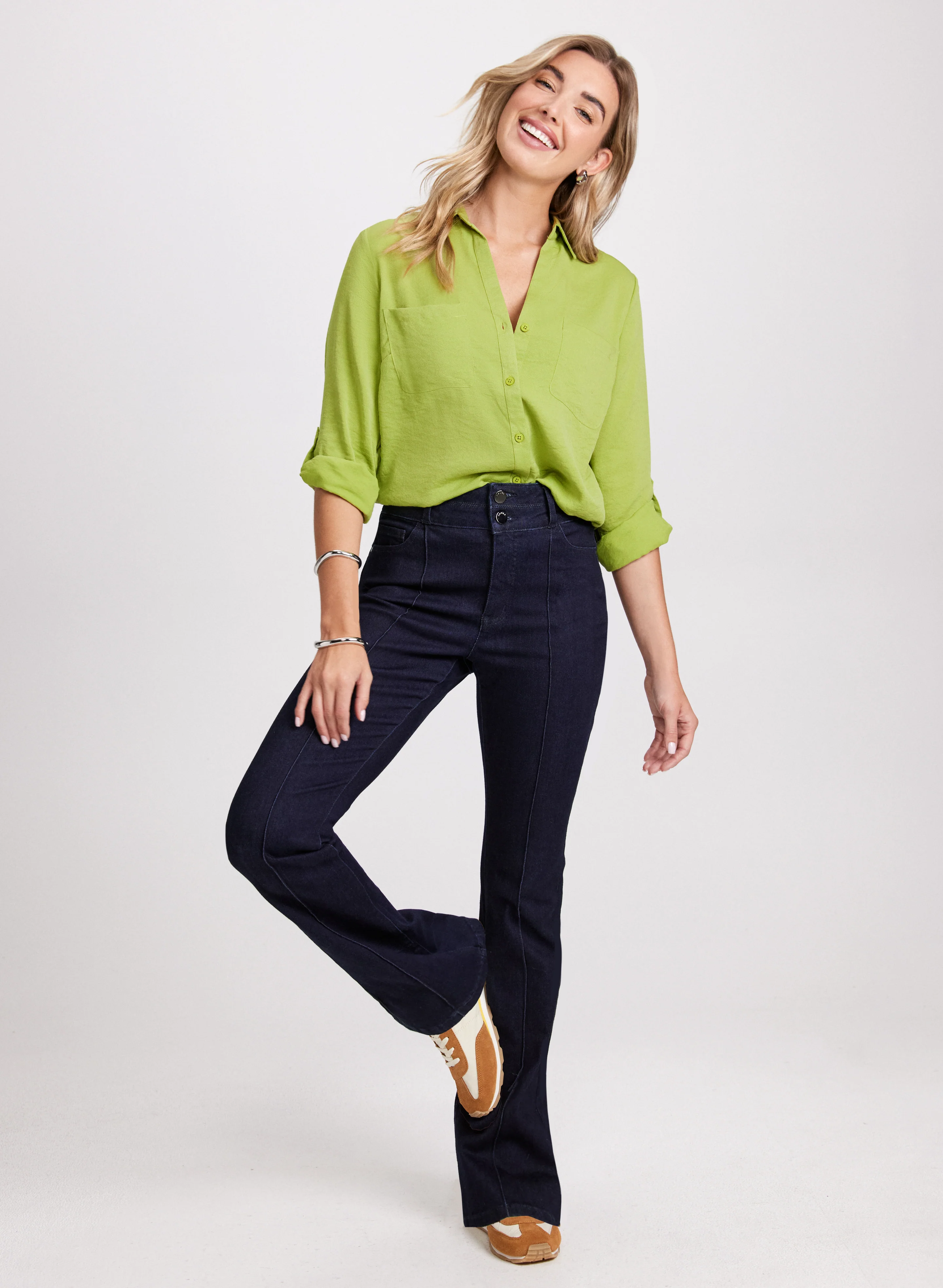 Ruched Button-Down Blouse - Image 3