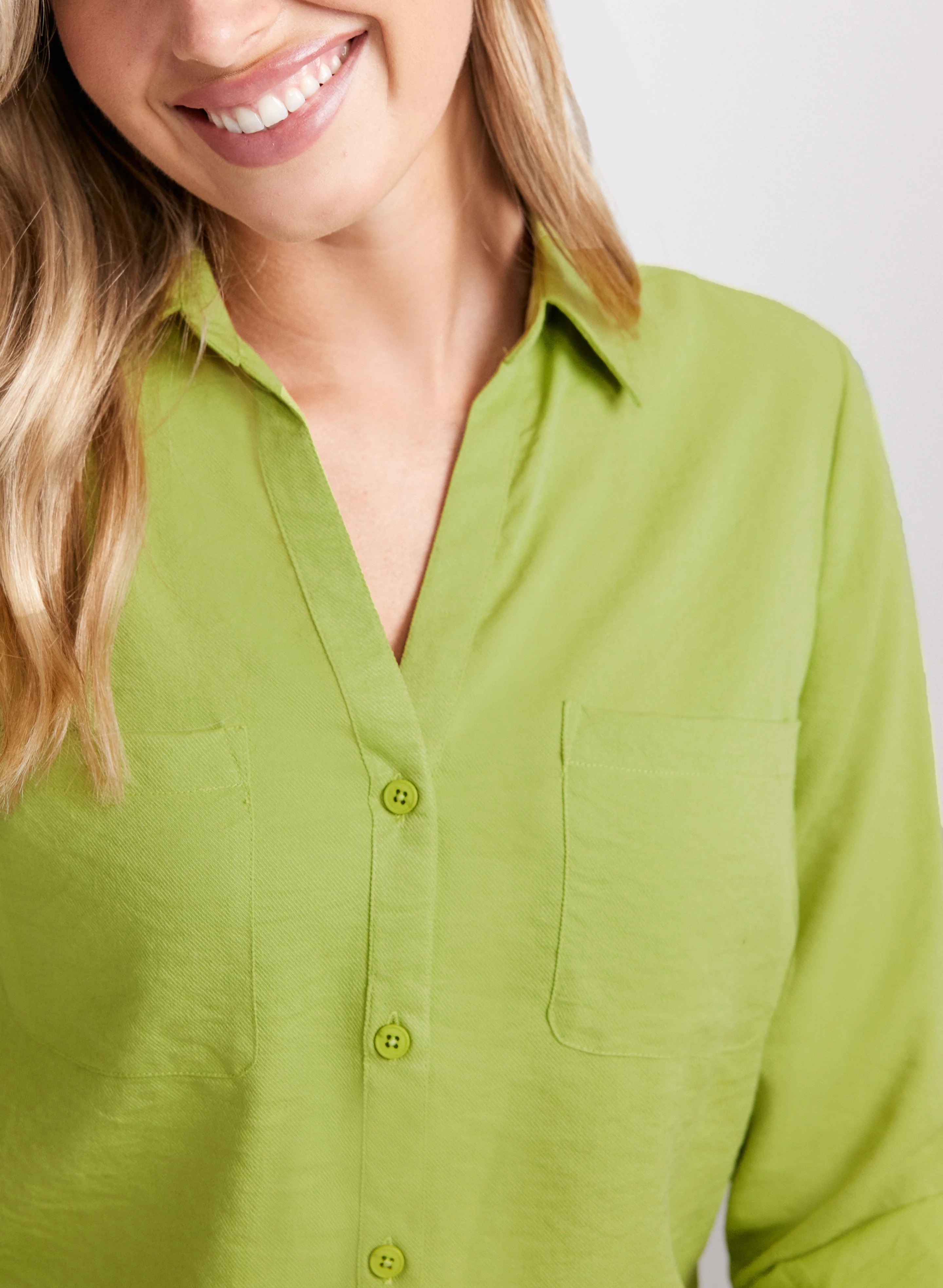Ruched Button-Down Blouse - Image 5