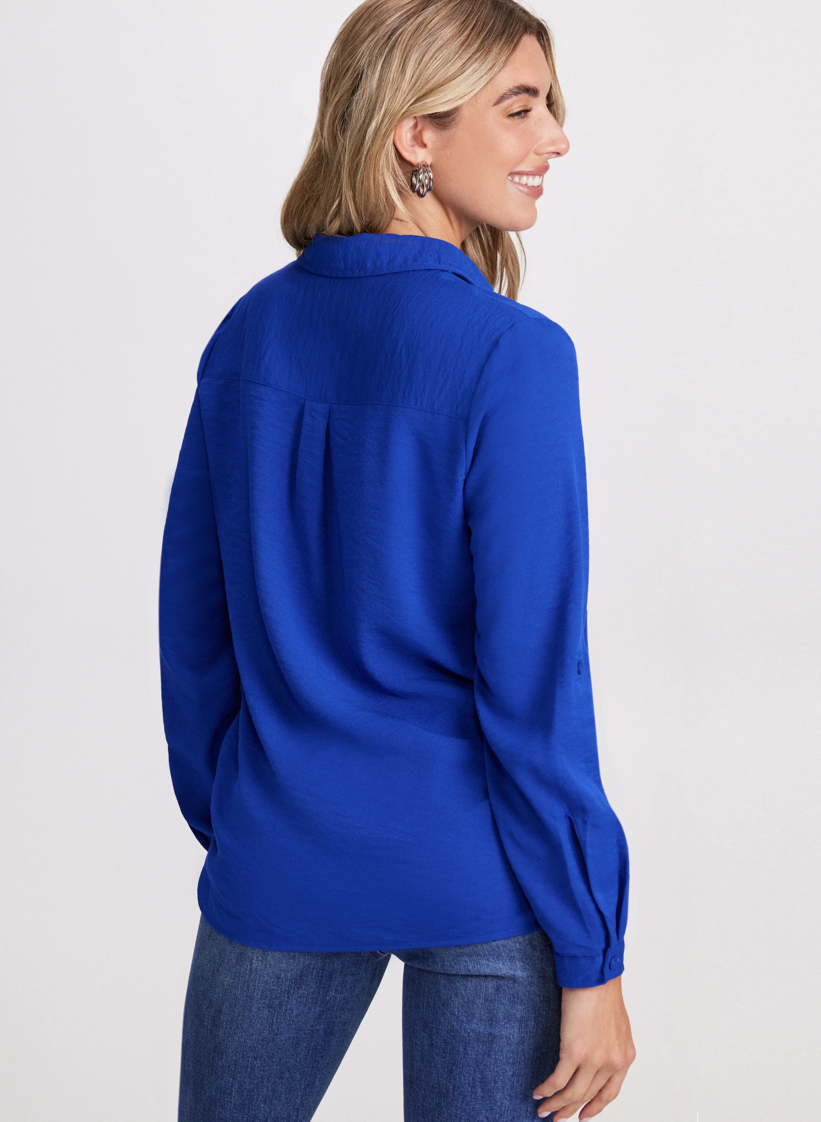 Ruched Button-Down Blouse - Image 4
