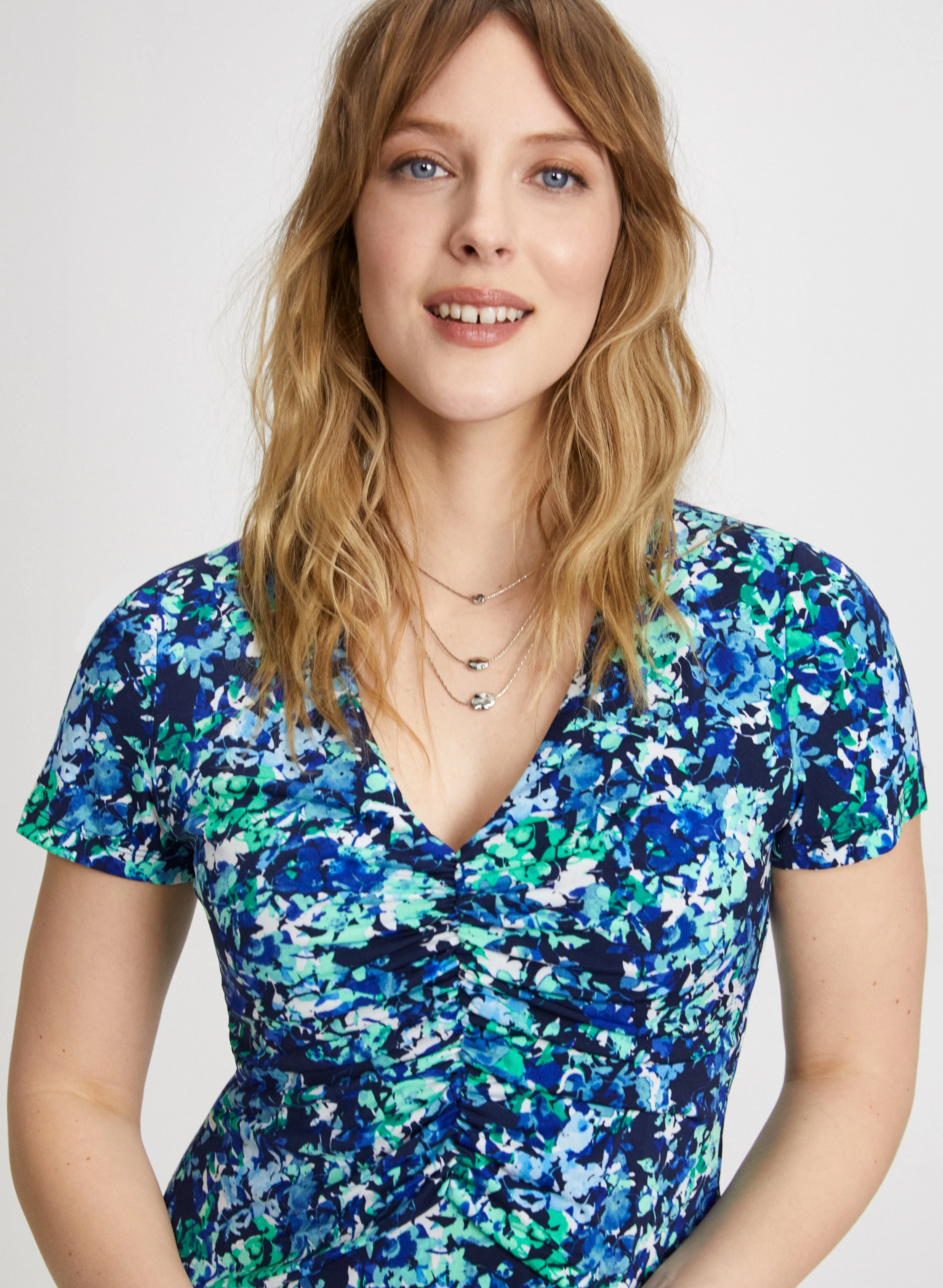 Ruched Details Floral Dress - Image 5