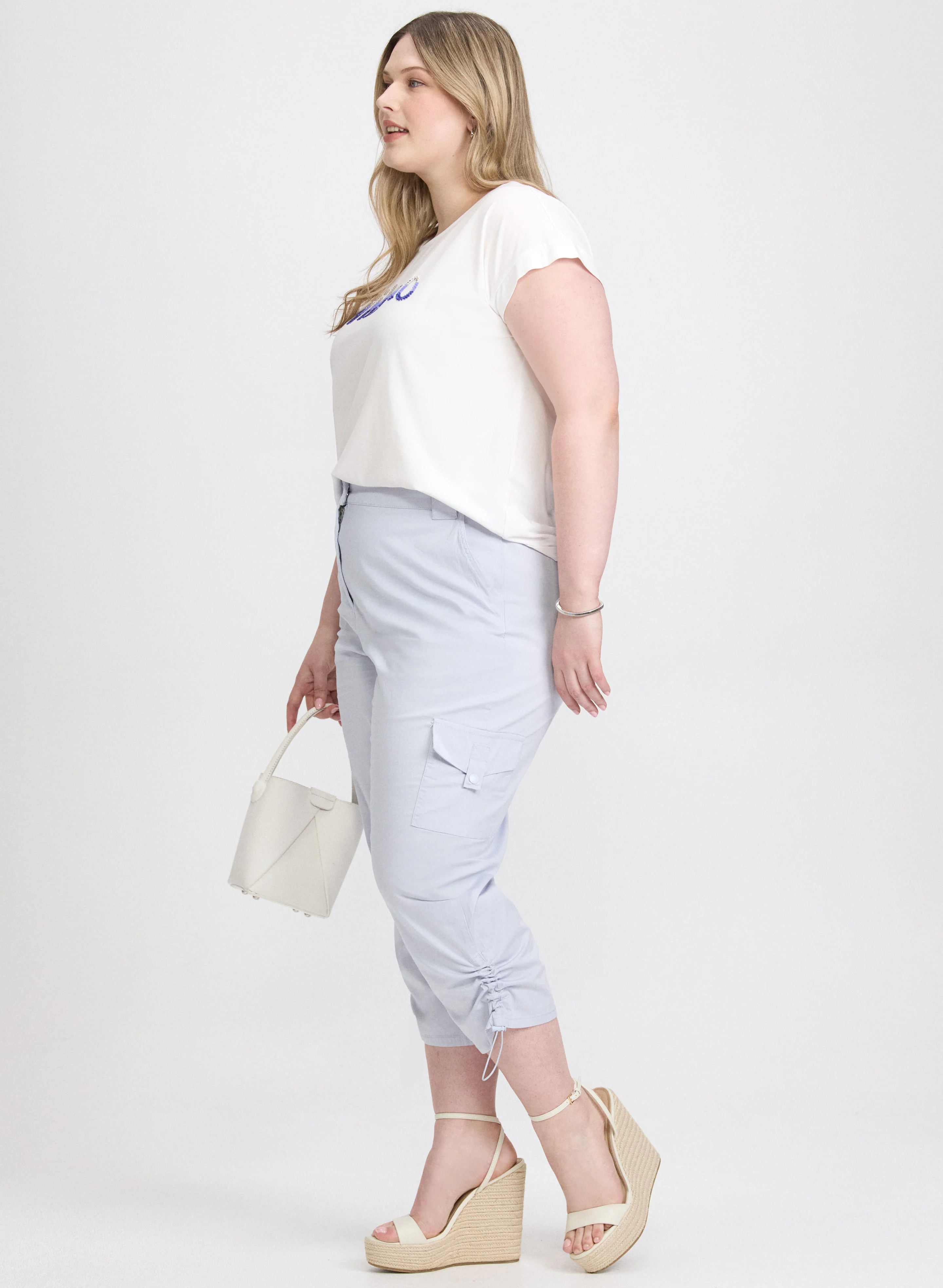 Drawstring Hem Capris - Image 4