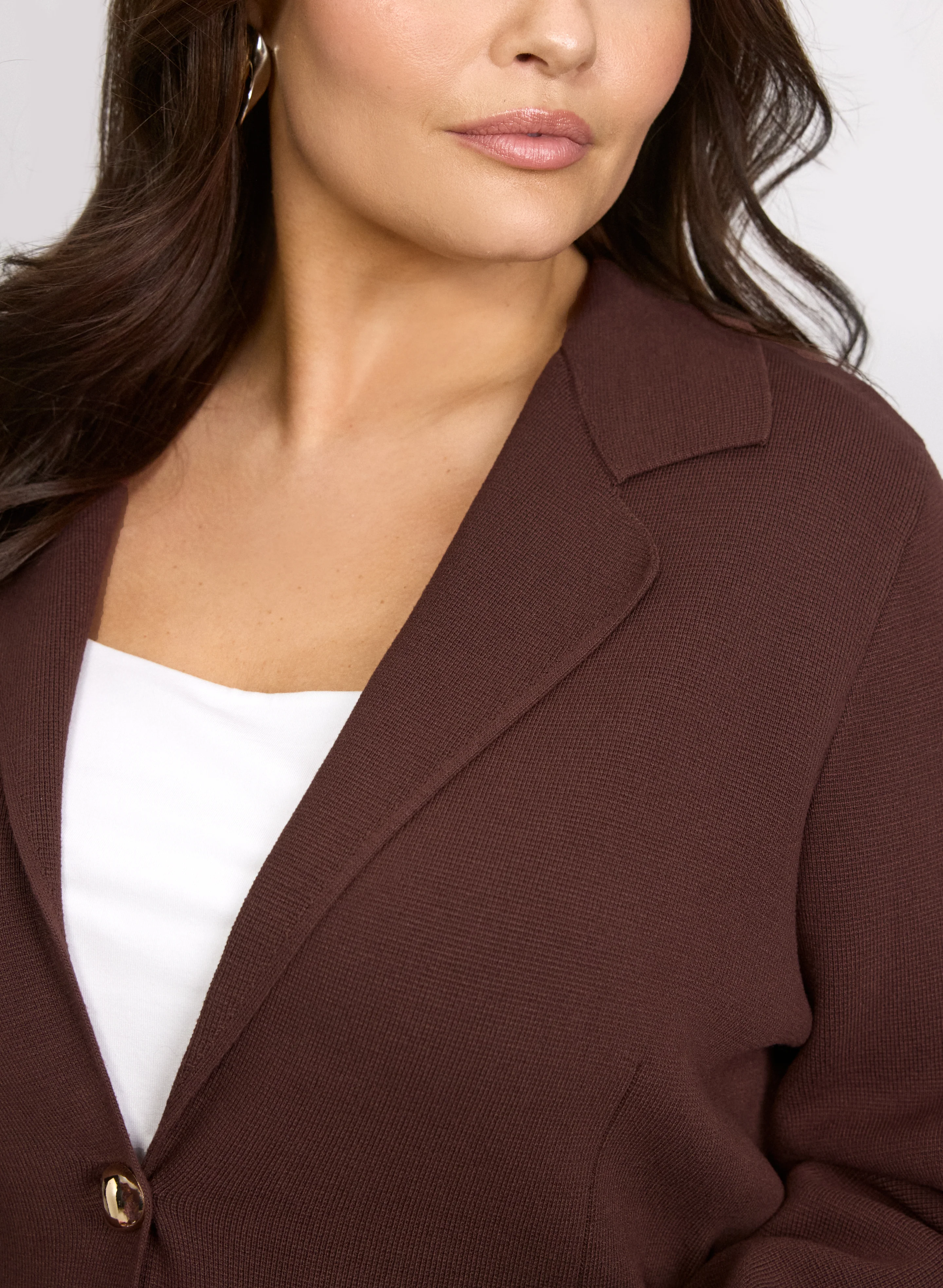 Ruched Waist Knit Blazer - Image 5