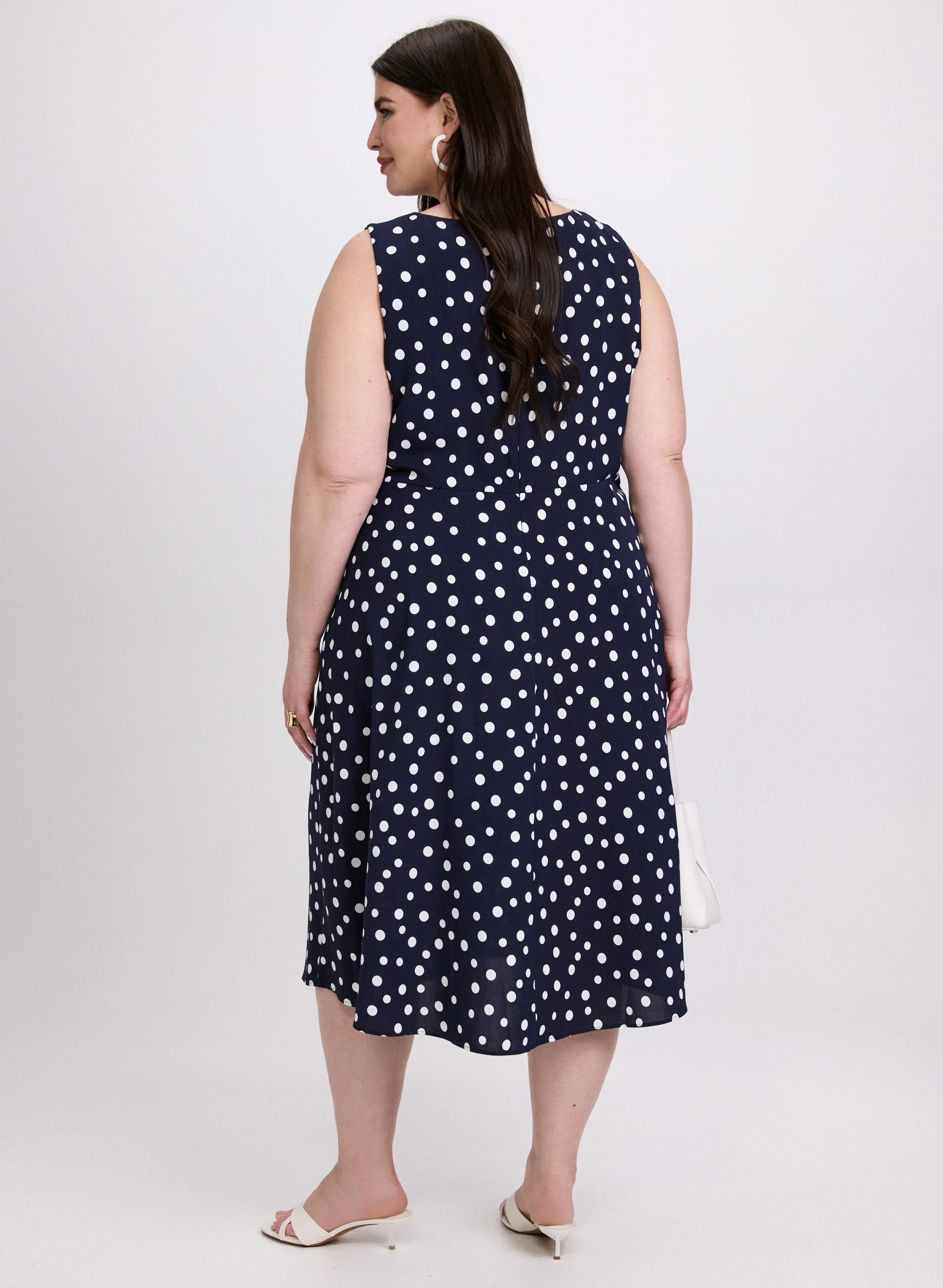 Ruched Waist Polka Dot Dress - Image 3