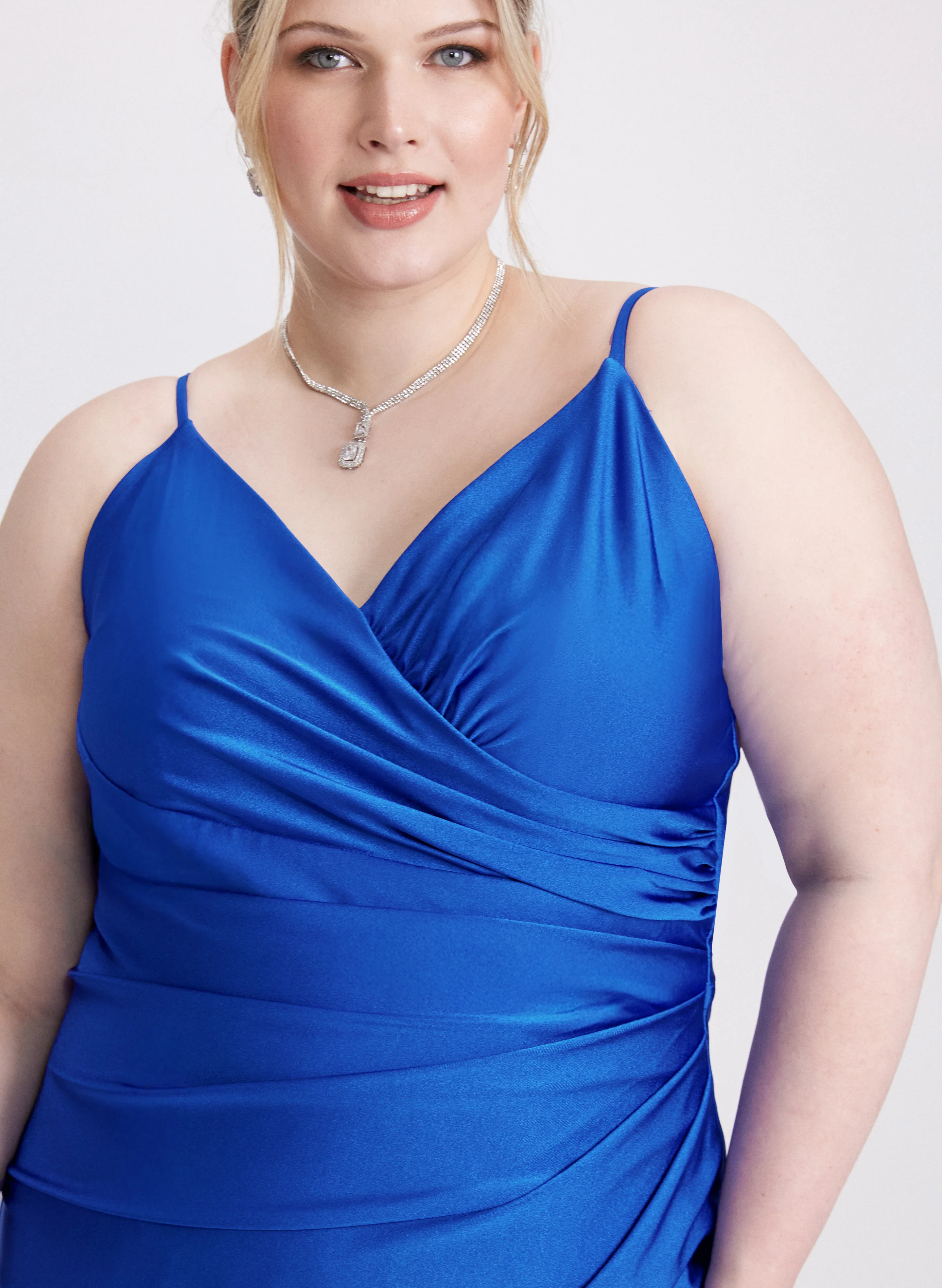 Sleeveless Ruched Wrap-Over Dress - Image 6