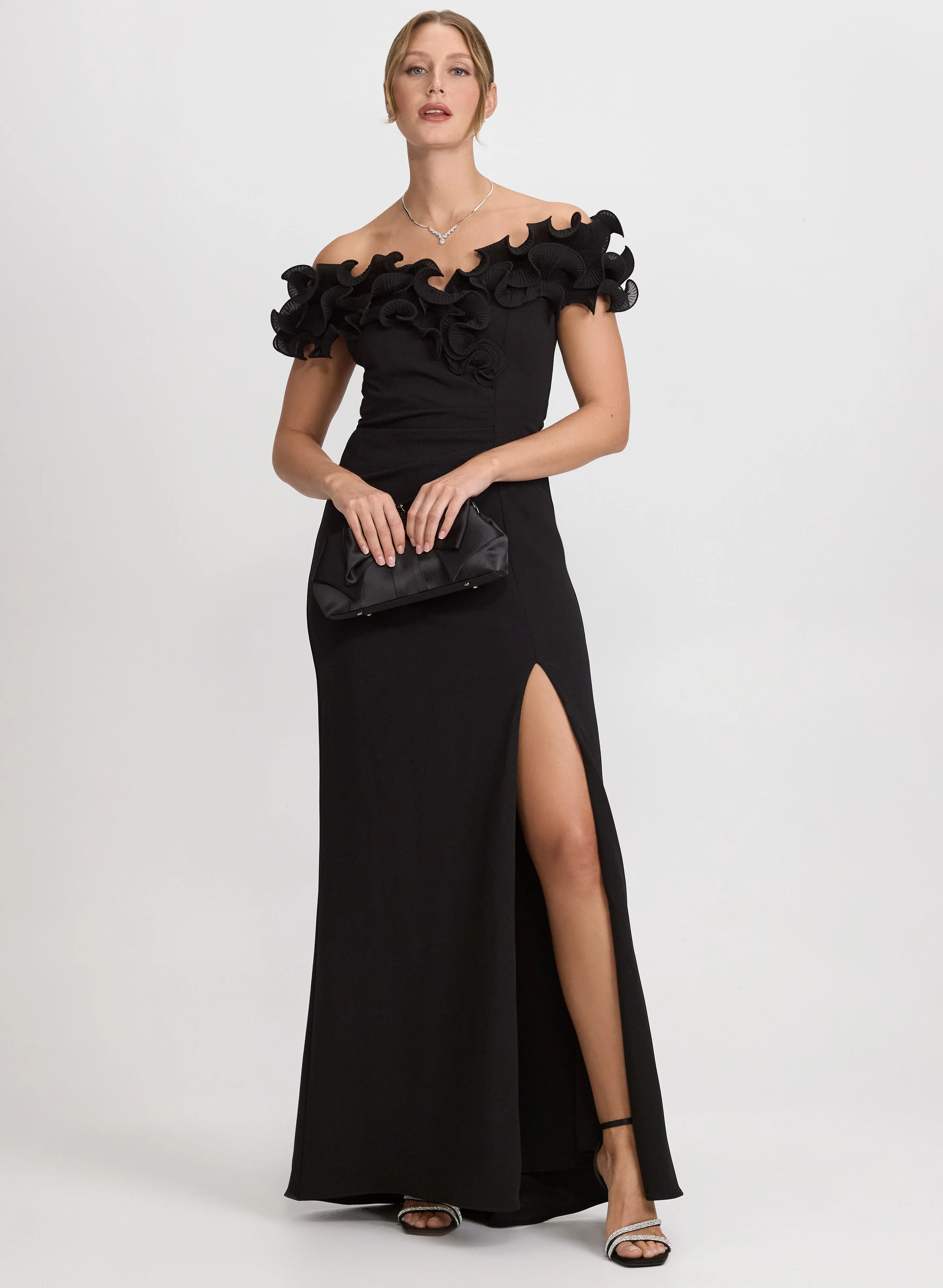 Ruffle Off-The-Shoulder Dress