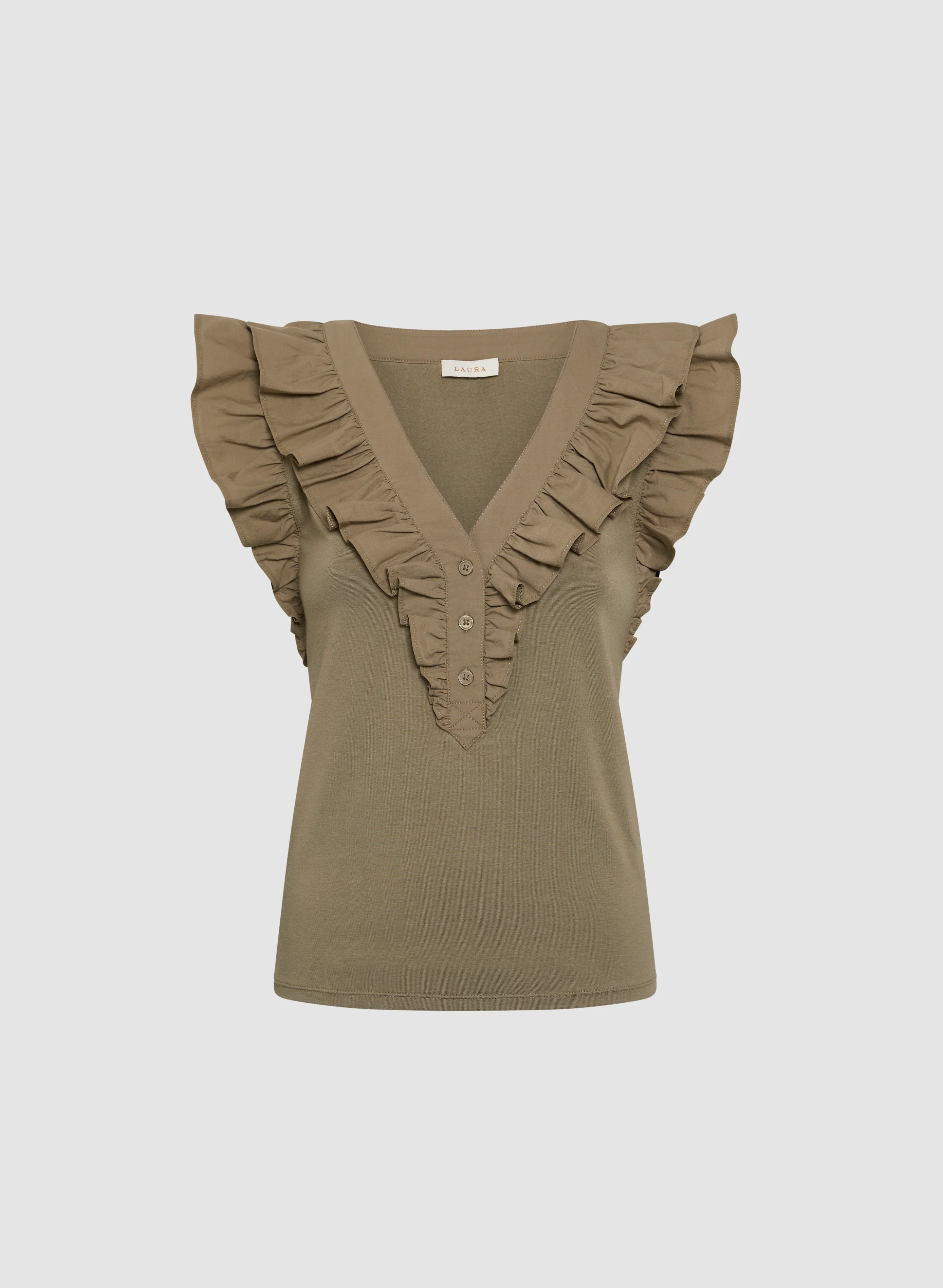 Ruffled Button-Front T-Shirt - Image 6