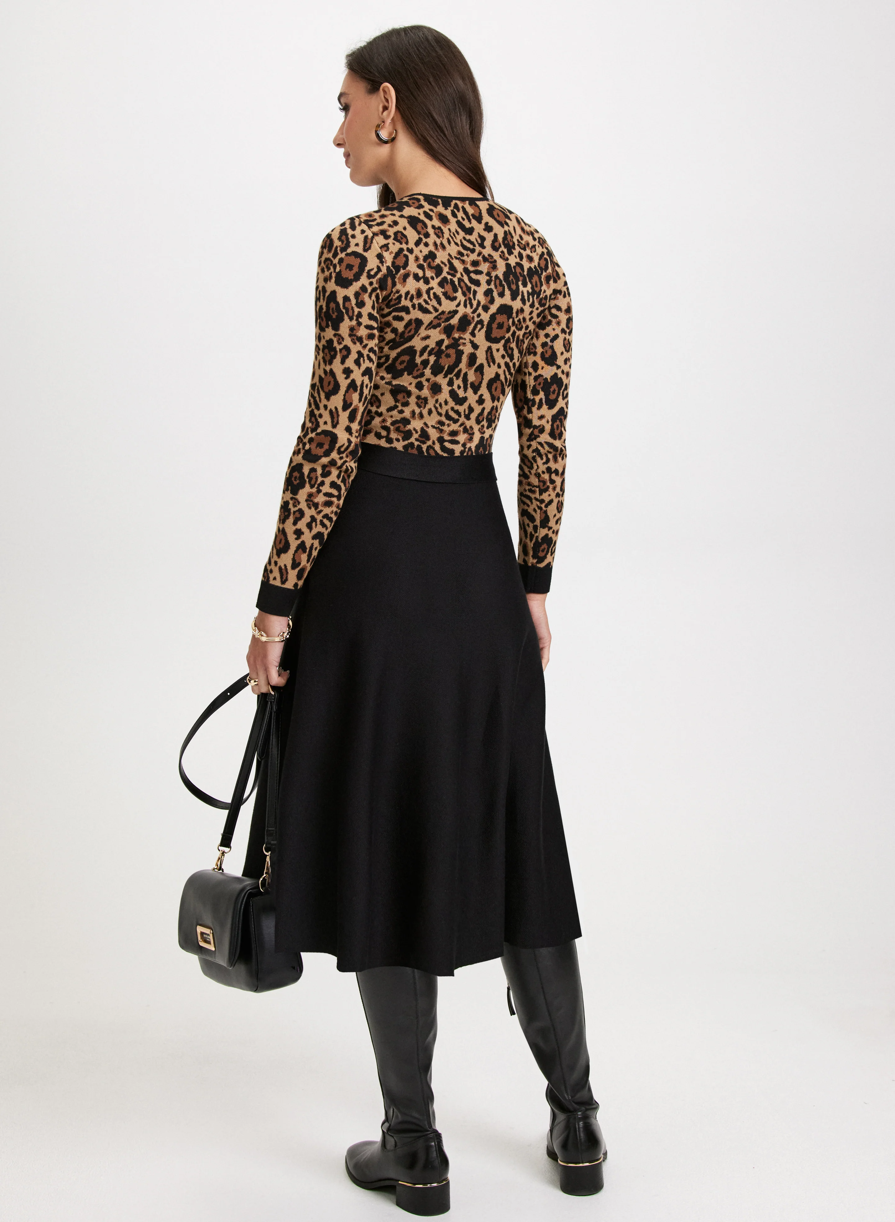 Sash Detail Leopard Print Dress - Image 2