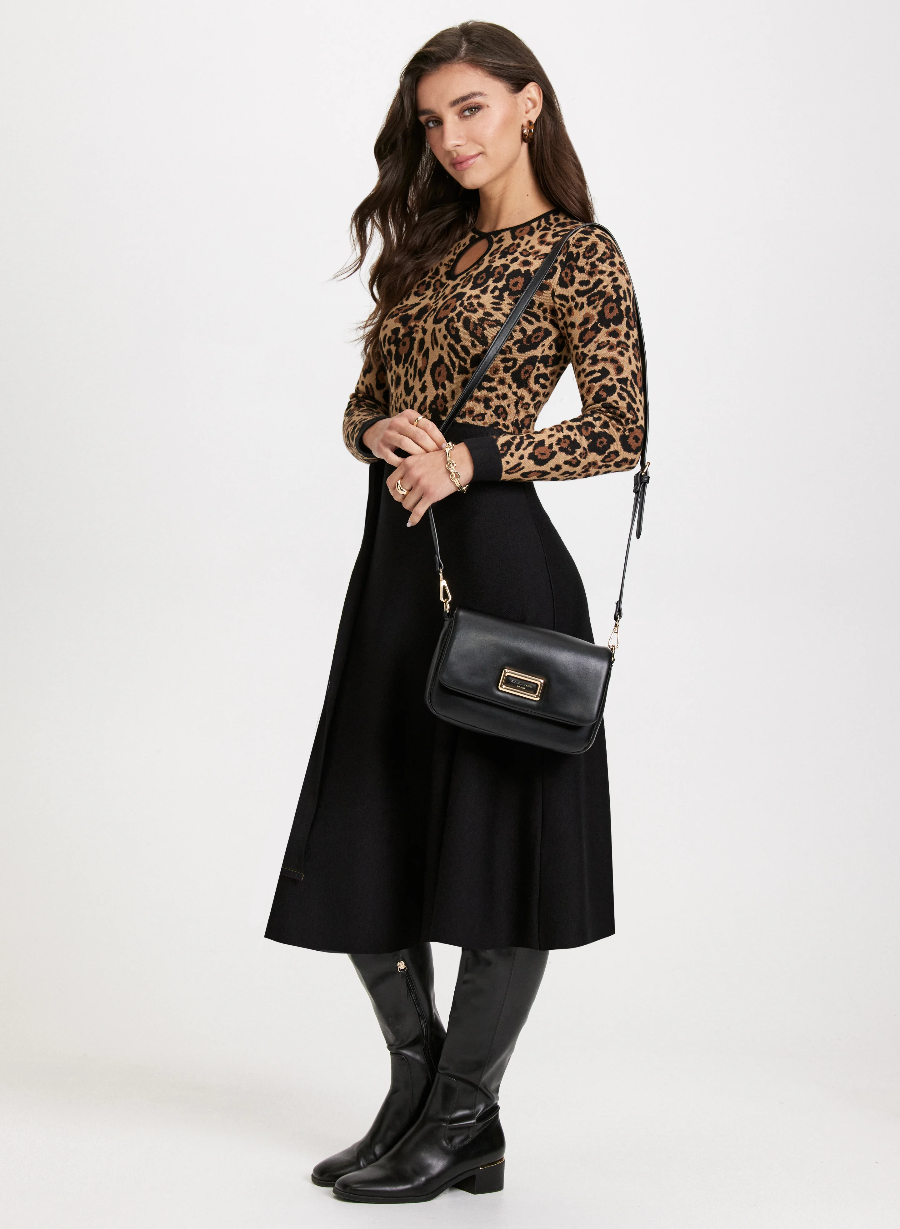 Sash Detail Leopard Print Dress - Image 3