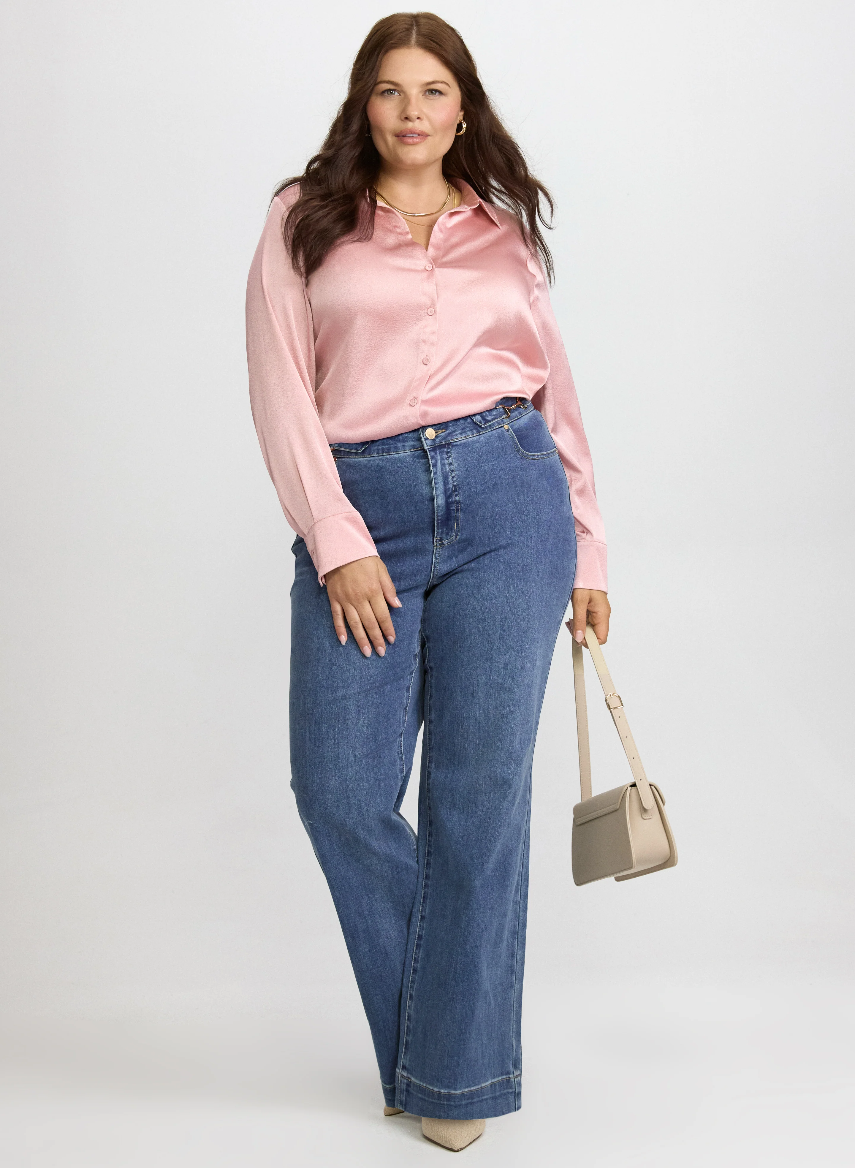 Satin Button-Down Blouse - Image 11
