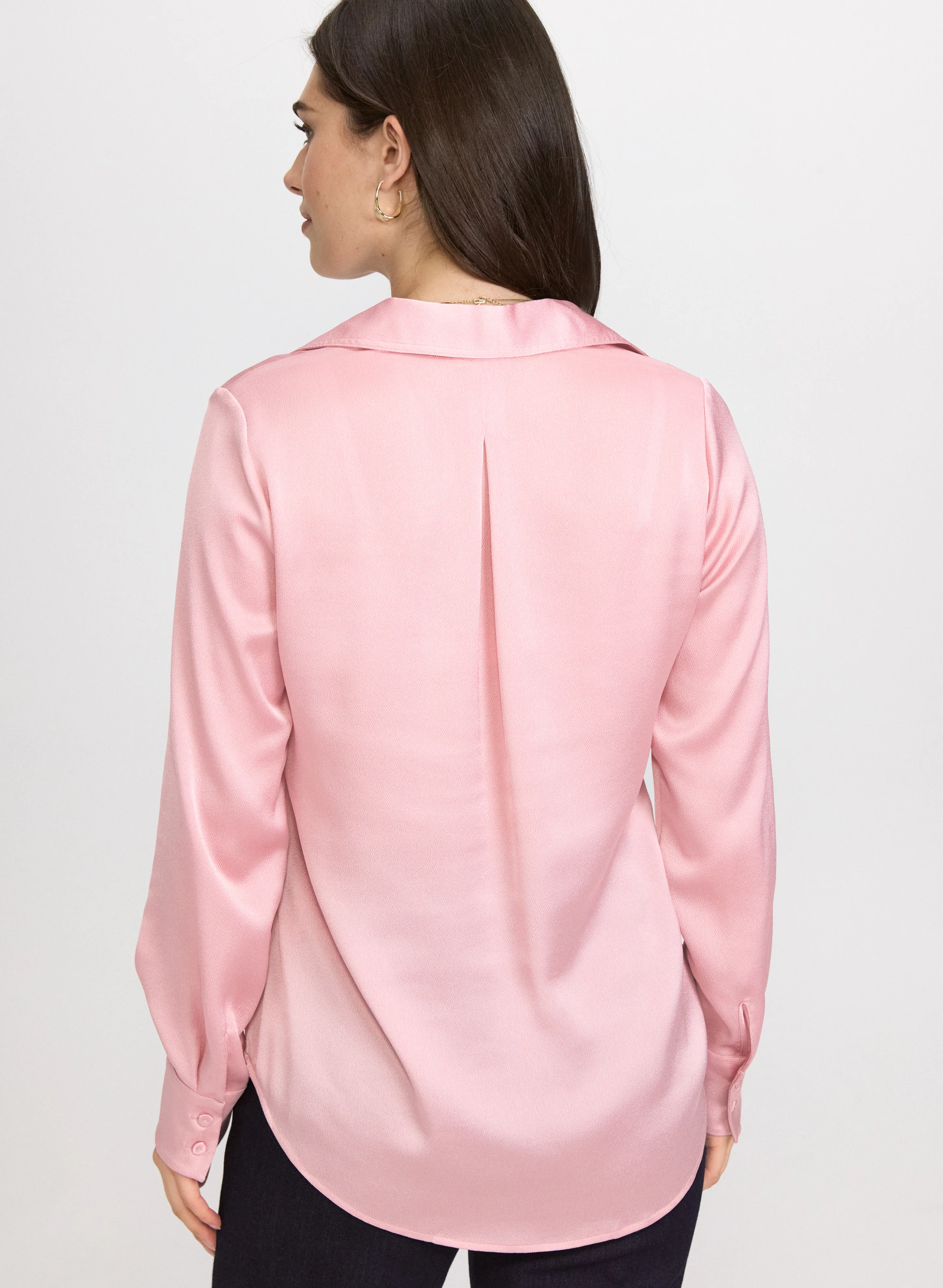 Satin Button-Down Blouse - Image 4