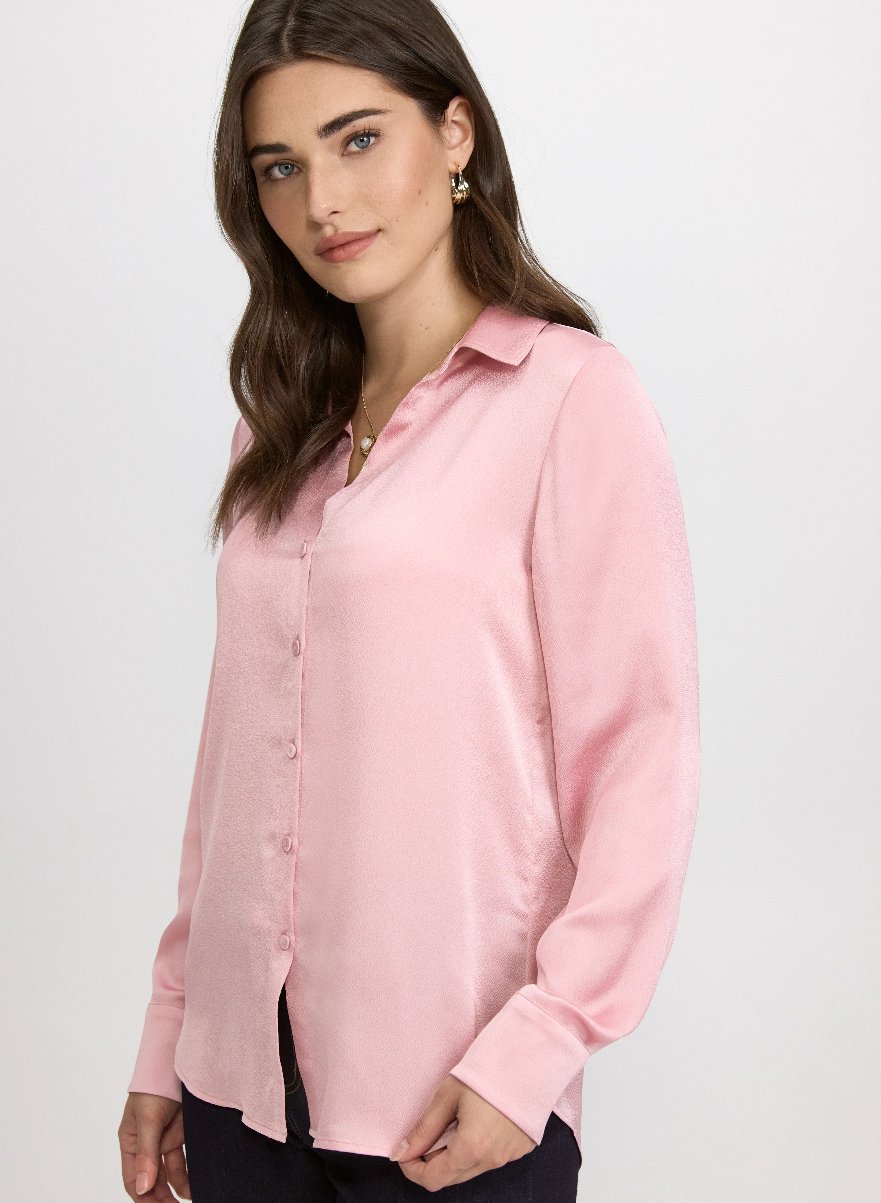 Satin Button-Down Blouse - Image 5