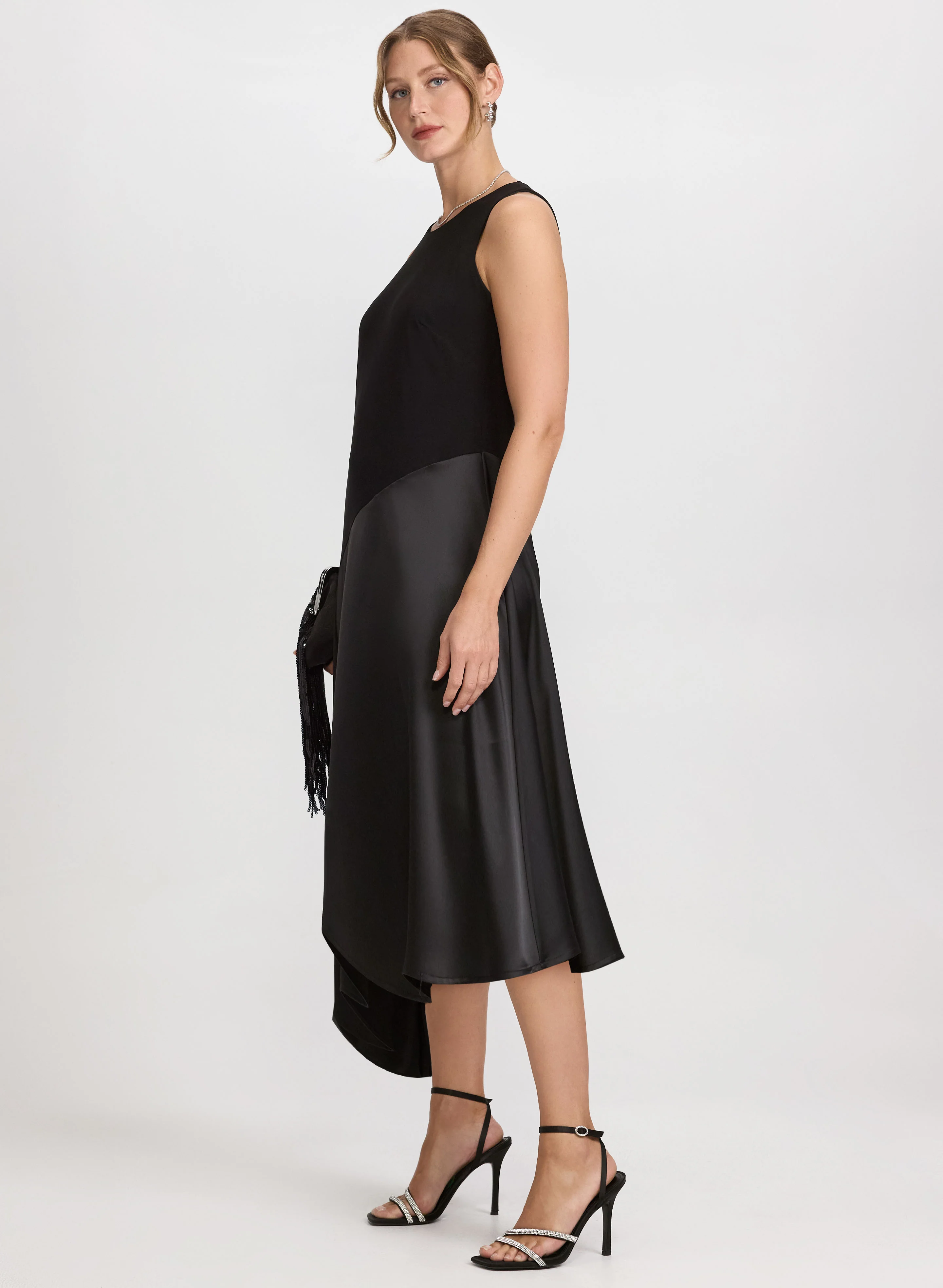 Satin Detail A-Line Dress - Image 2