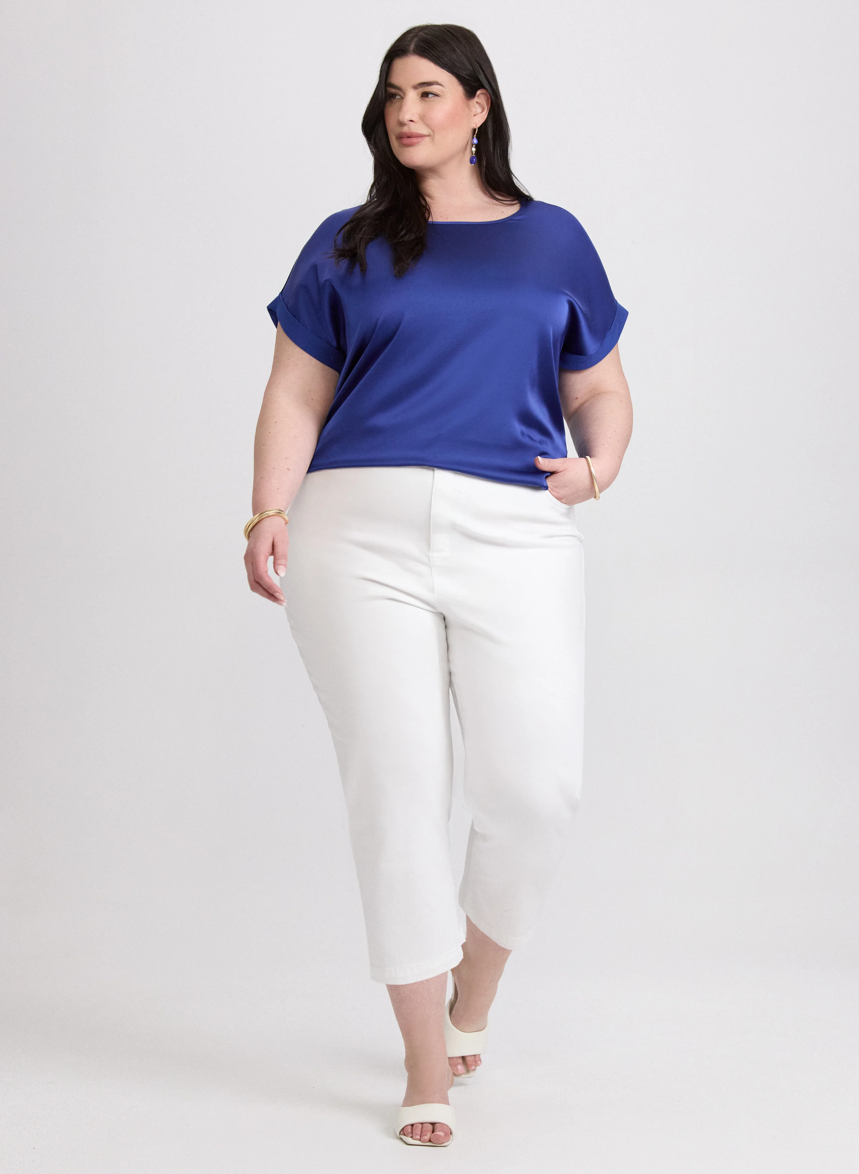 Satin Drop Shoulder Top - Image 3