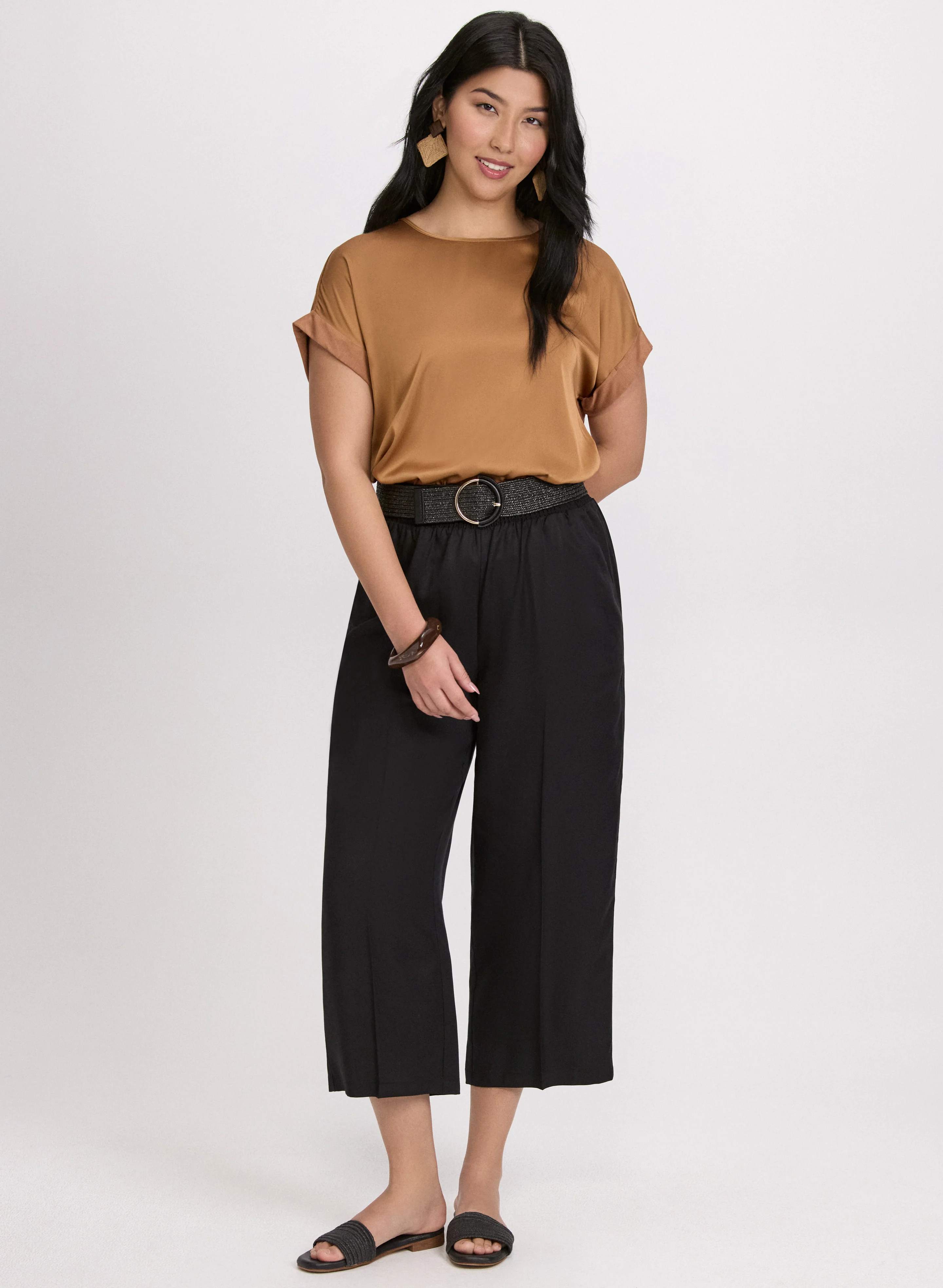 Satin Drop Shoulder Top - Image 3