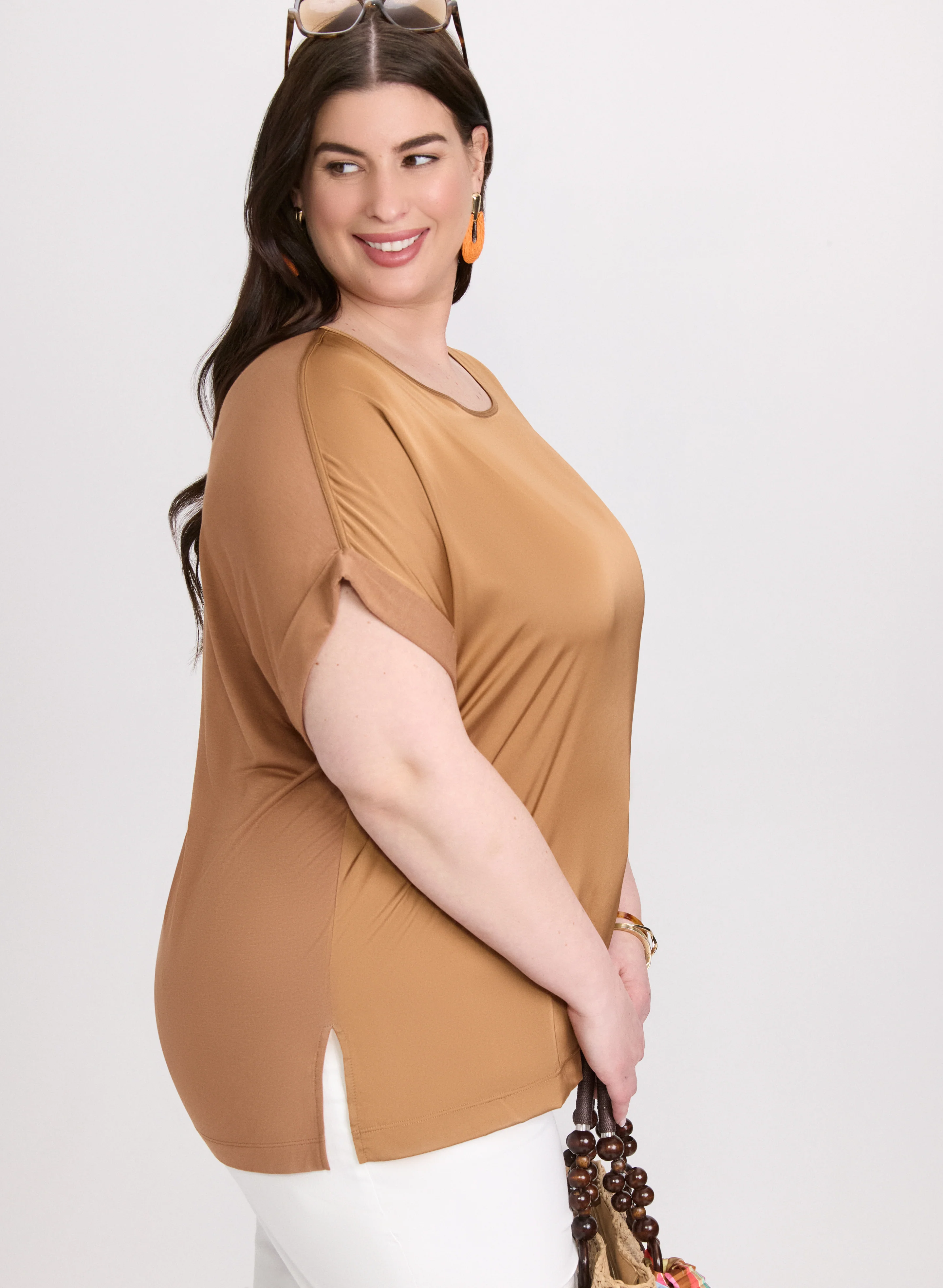 Satin Drop Shoulder Top - Image 2