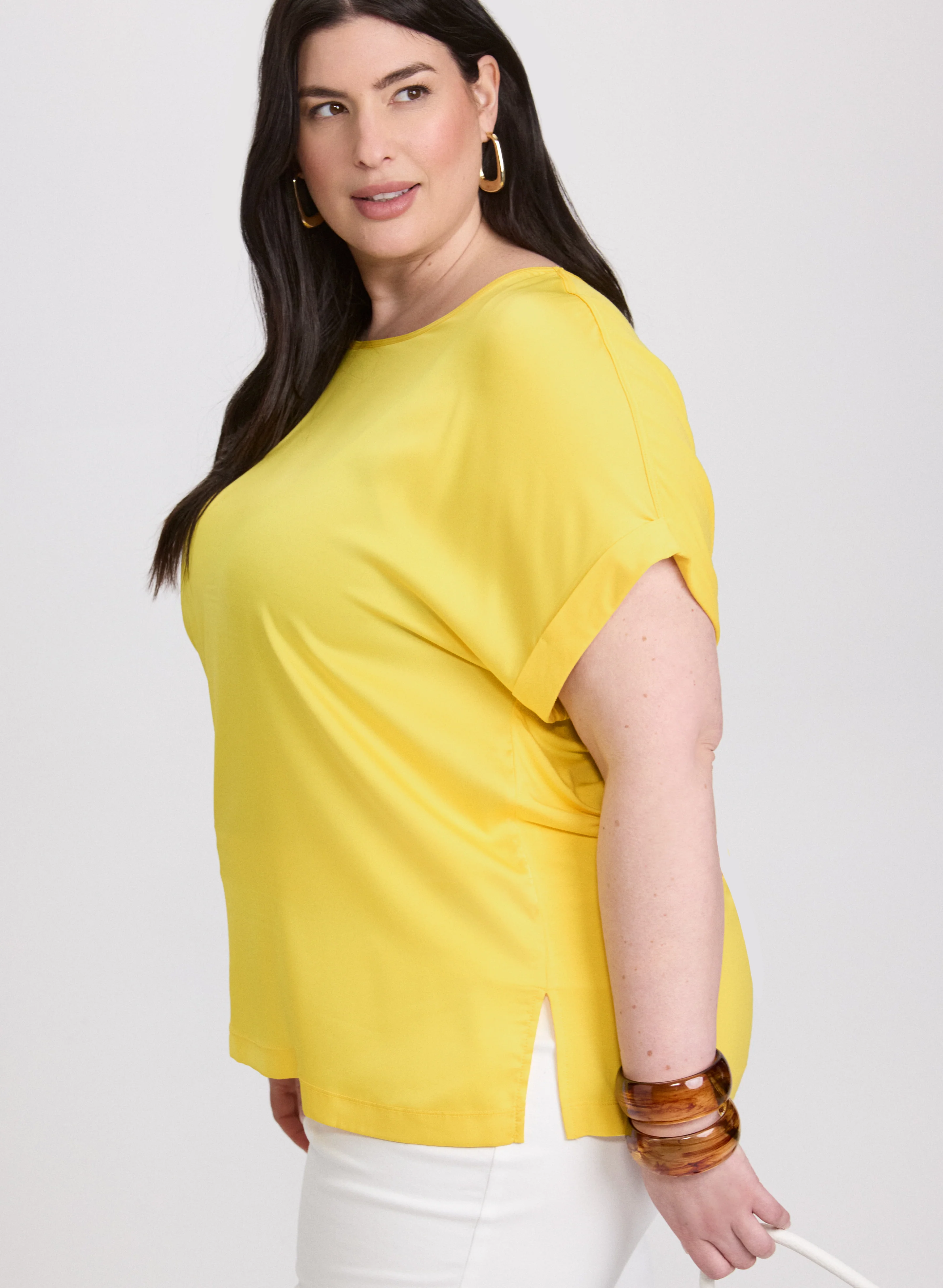 Satin Drop Shoulder Top - Image 2