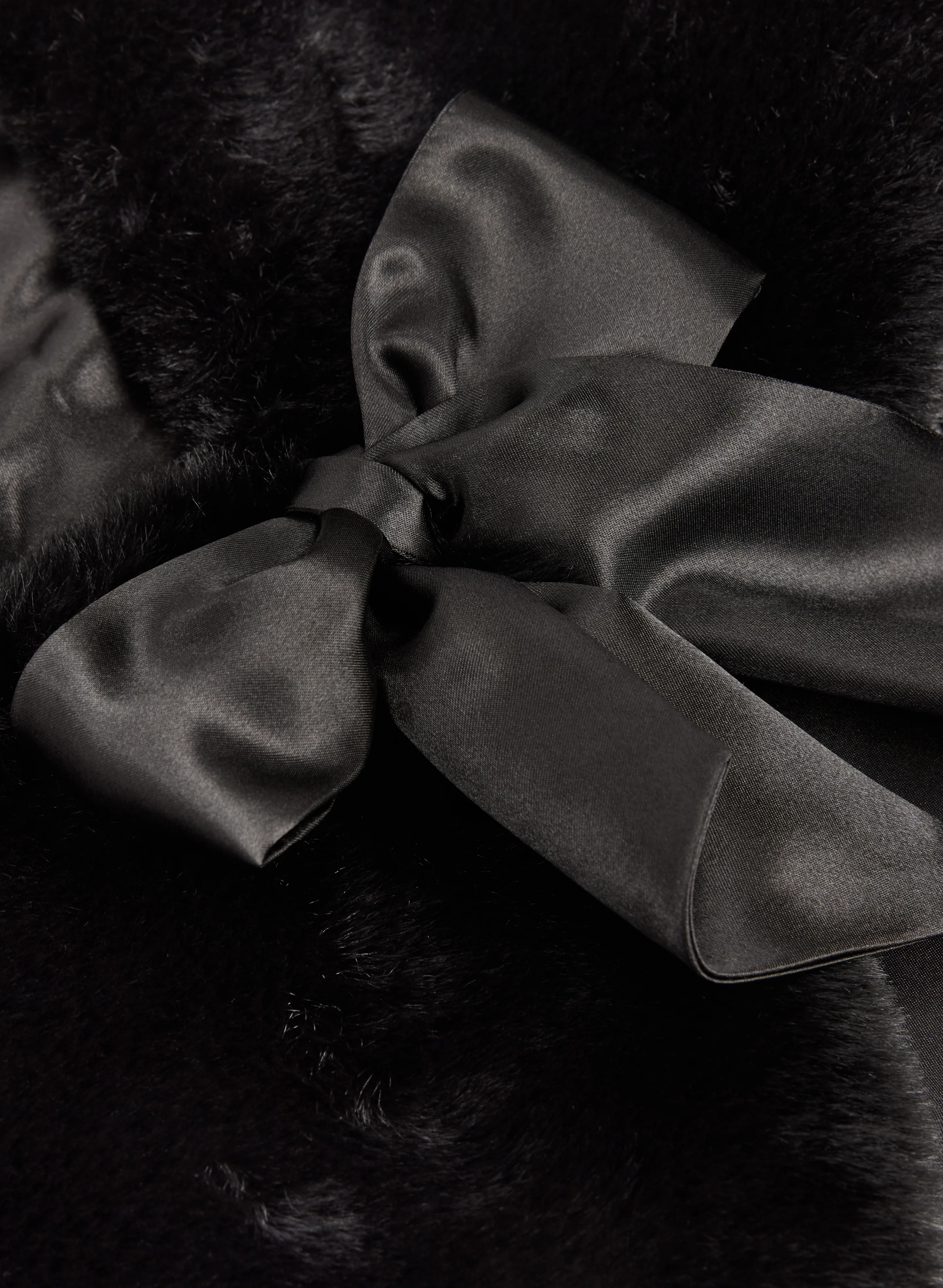 Satin Tie Faux-Fur Stole - Image 7