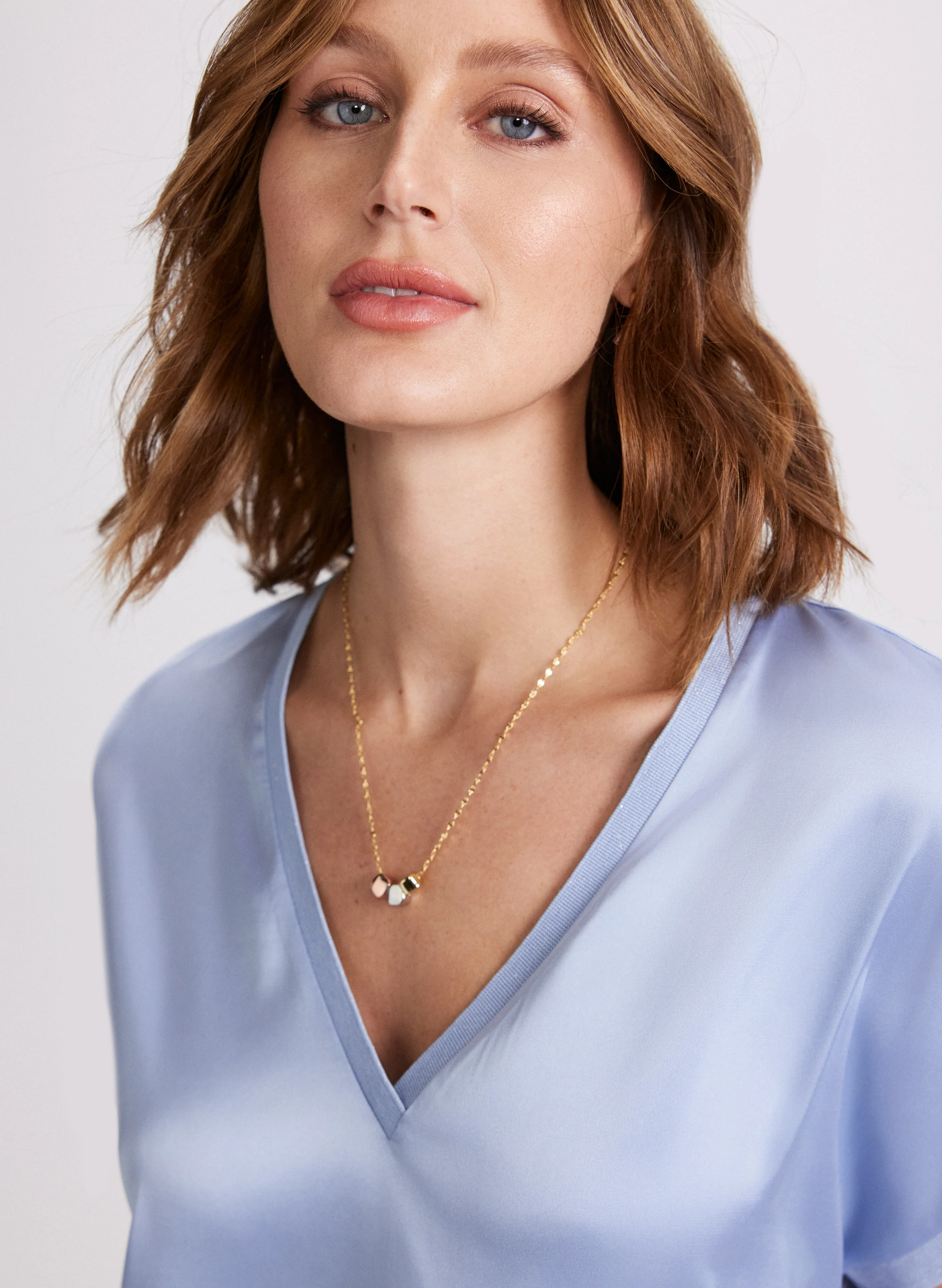 Satin V-Neck Blouse - Image 2