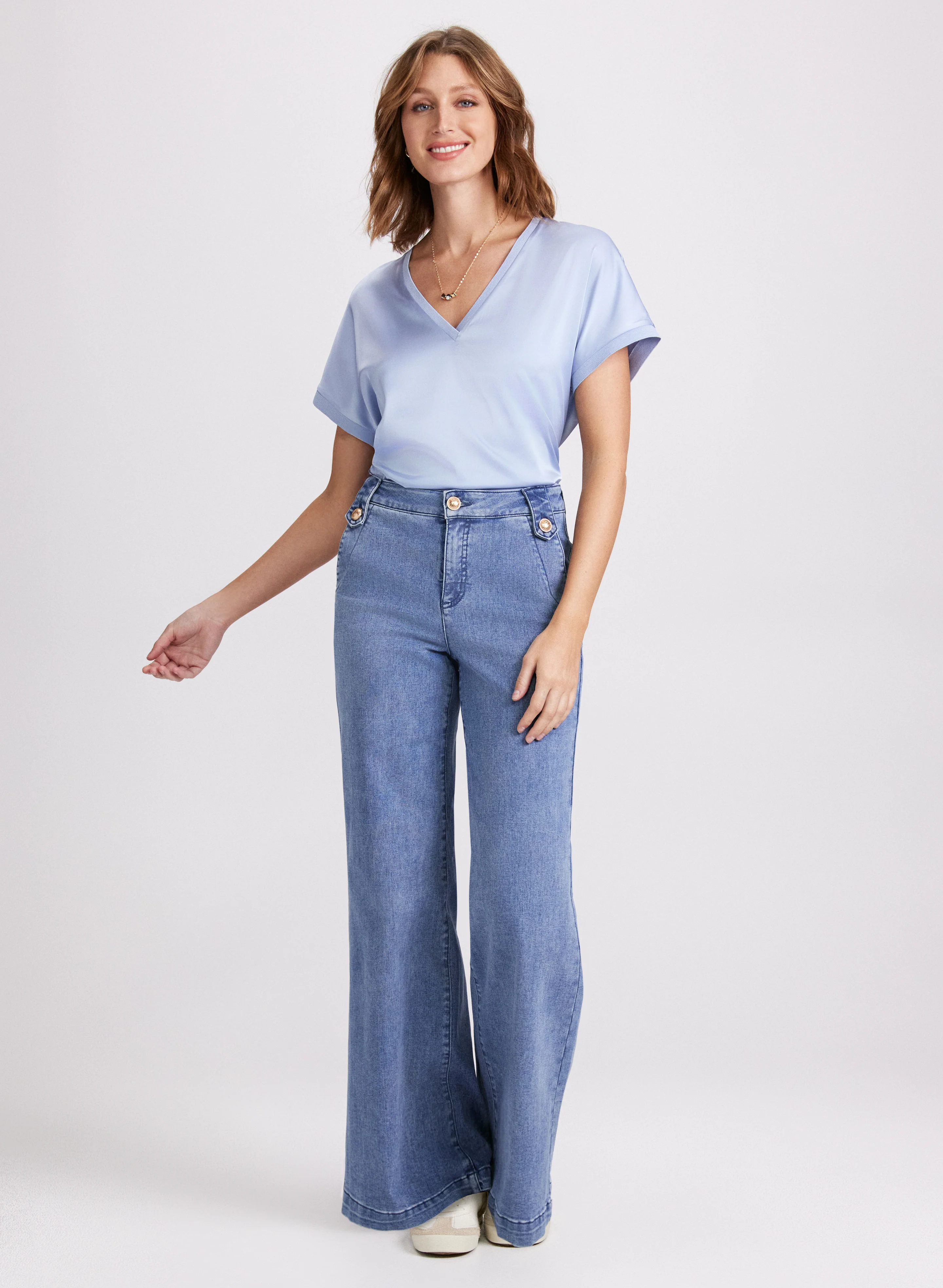 Satin V-Neck Blouse - Image 3