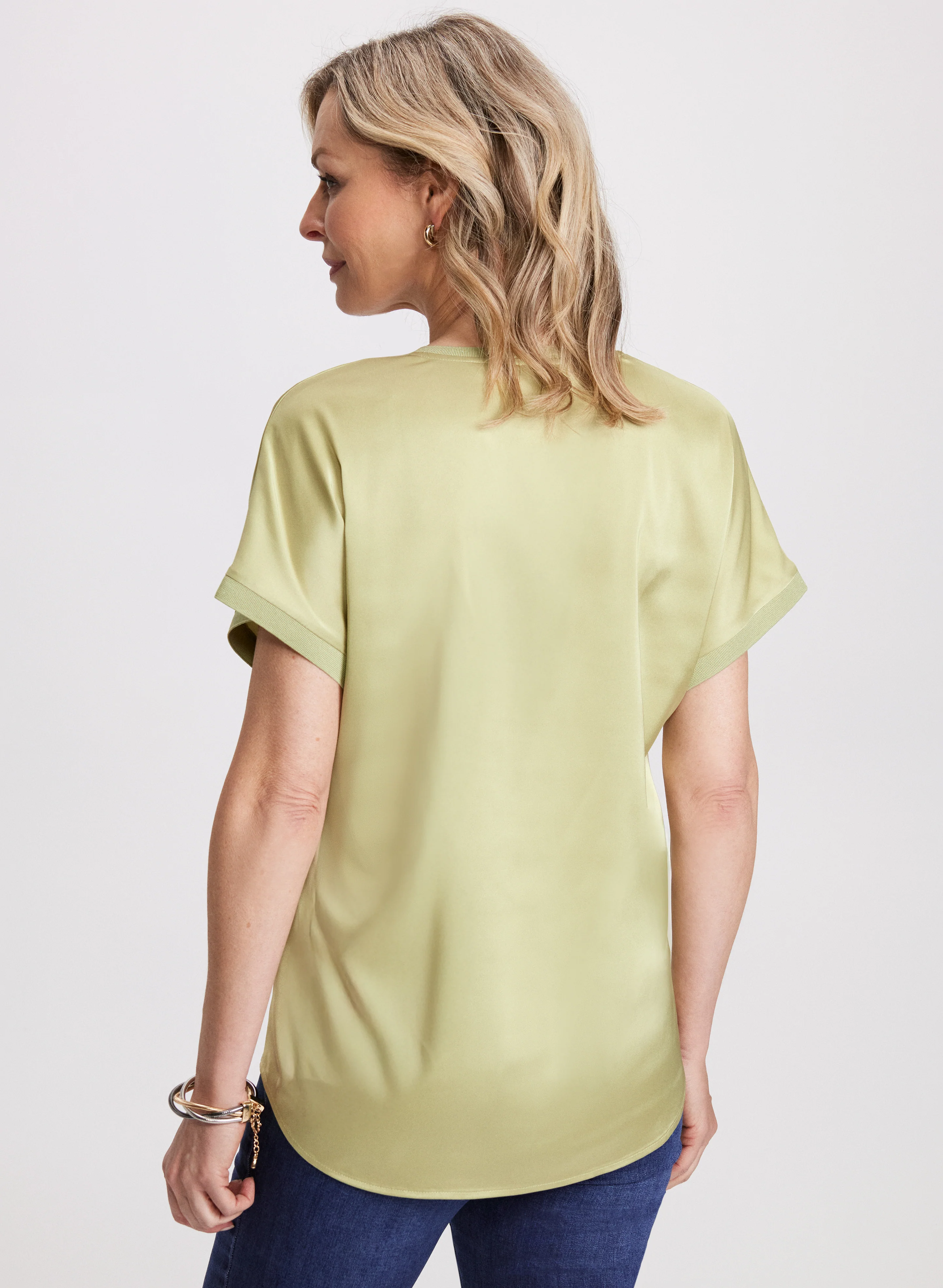 Satin V-Neck Blouse - Image 4