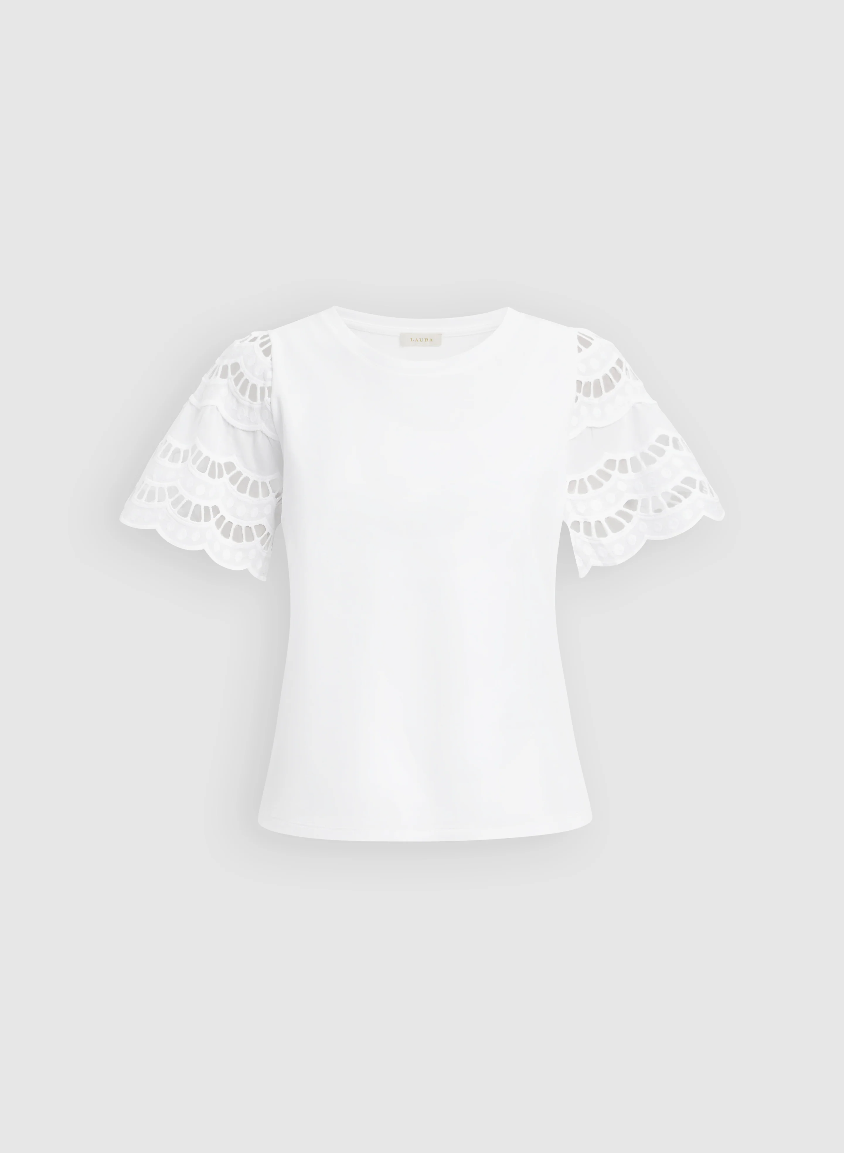 Scalloped Cotton-Blend T-Shirt - Image 5