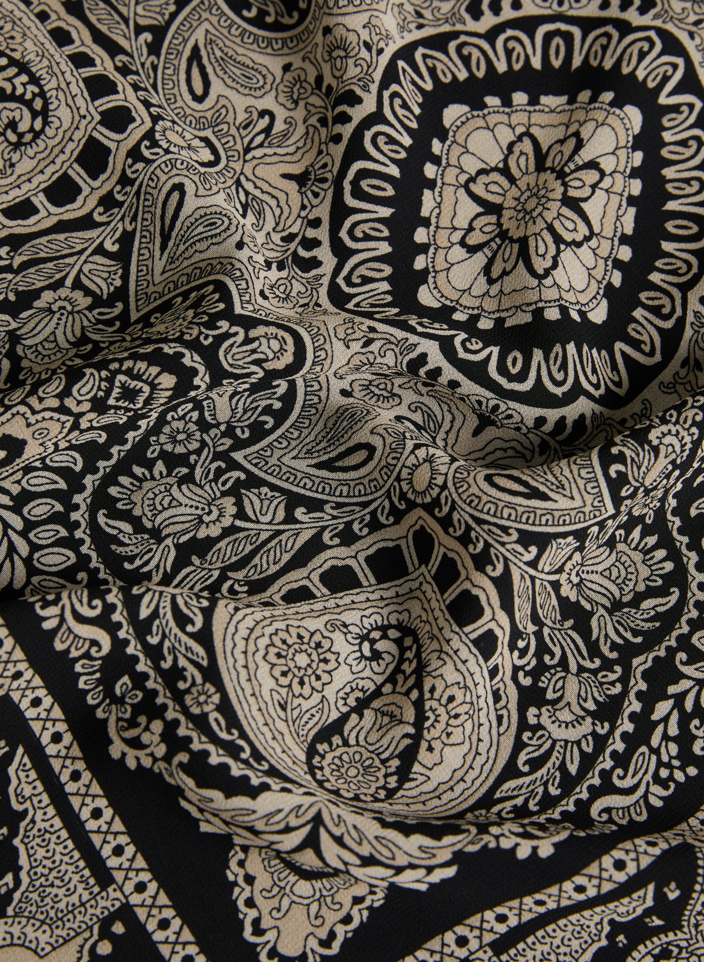 Scarf Print Mock Neck Blouse - Image 7