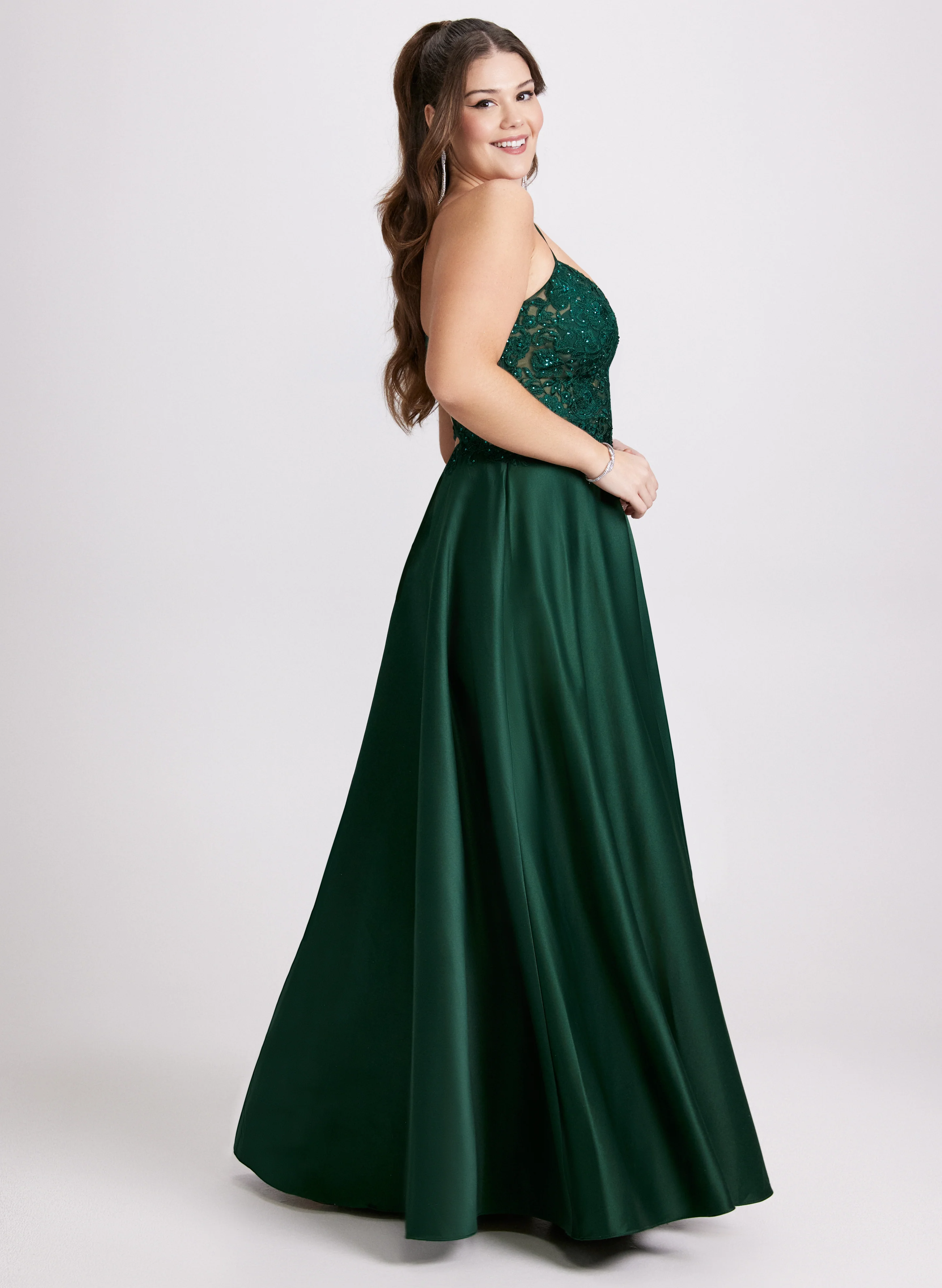 Sequin Detail Satin Gown - Image 4