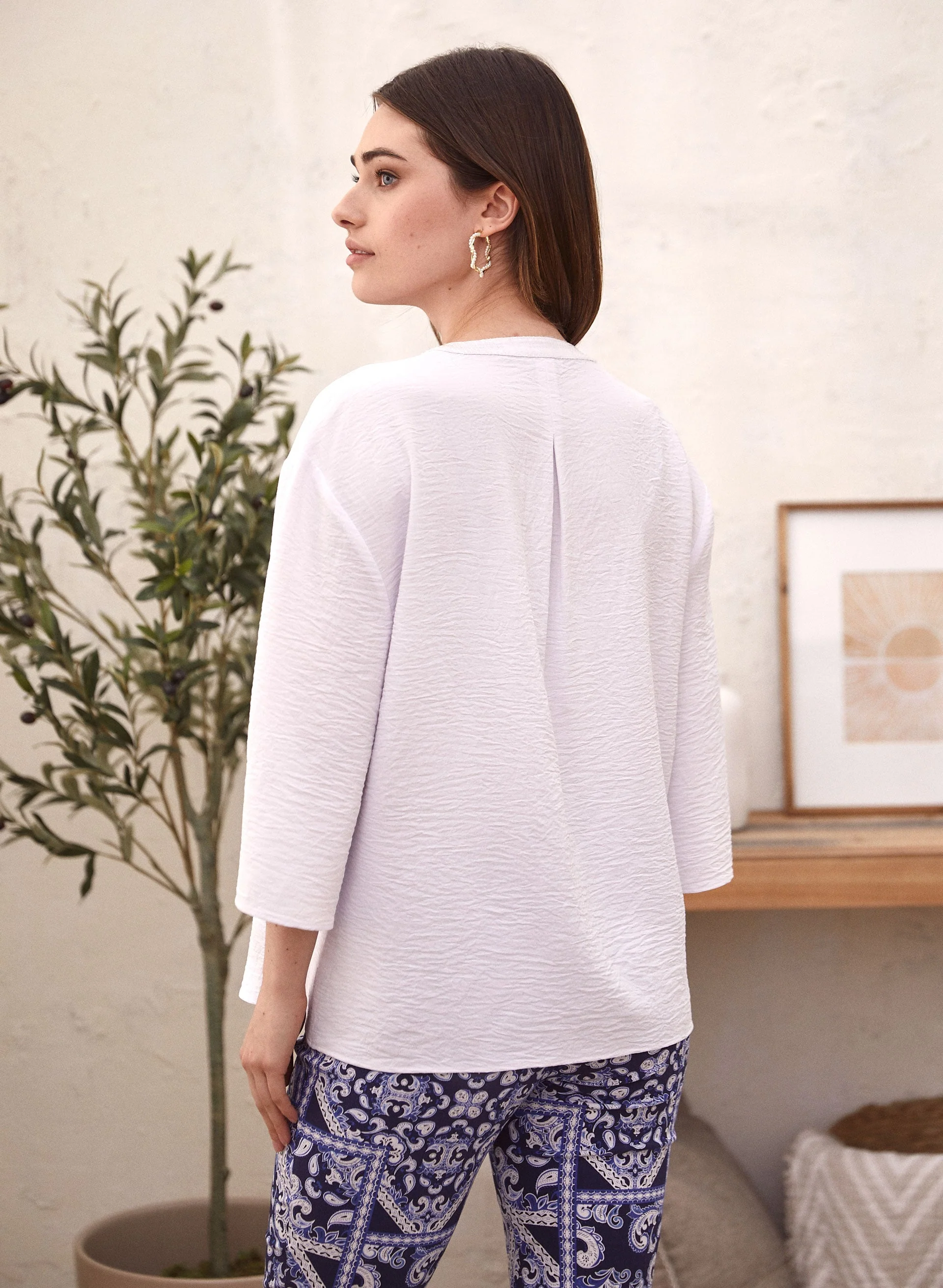 Sequin Detail V-Neck Blouse - Image 3
