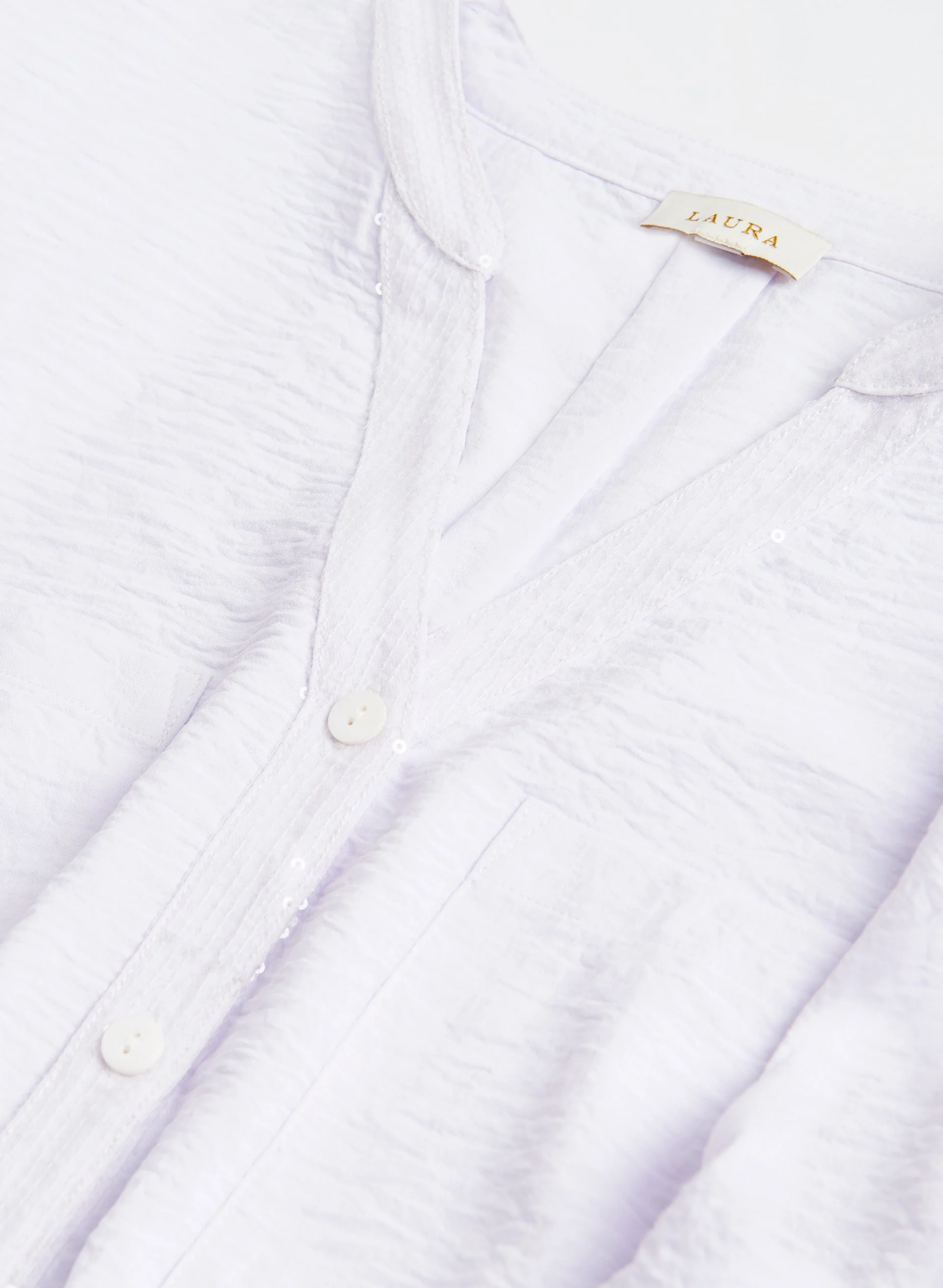 Sequin Detail V-Neck Blouse - Image 6