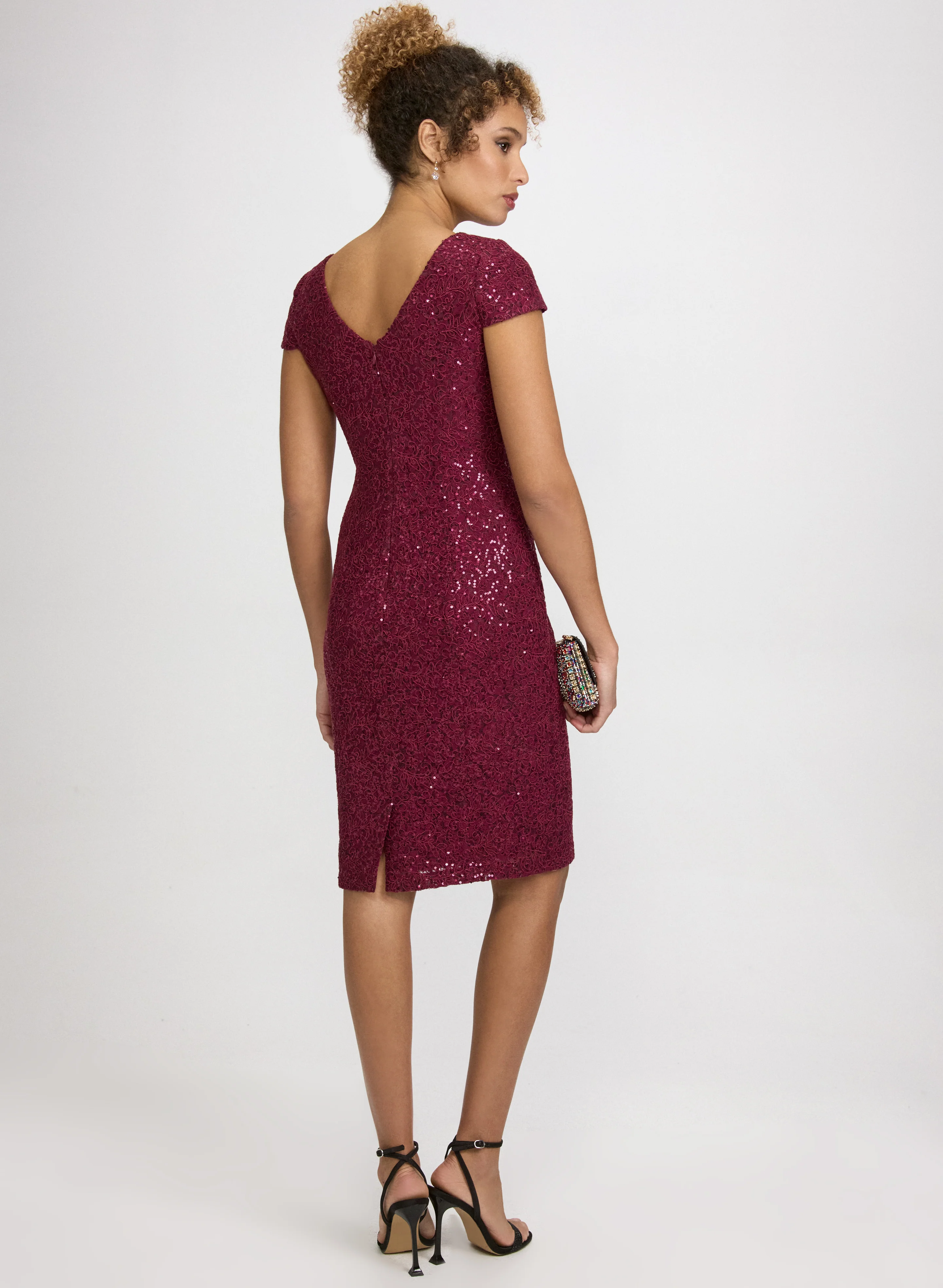Sequin Fitted Dress - Image 4