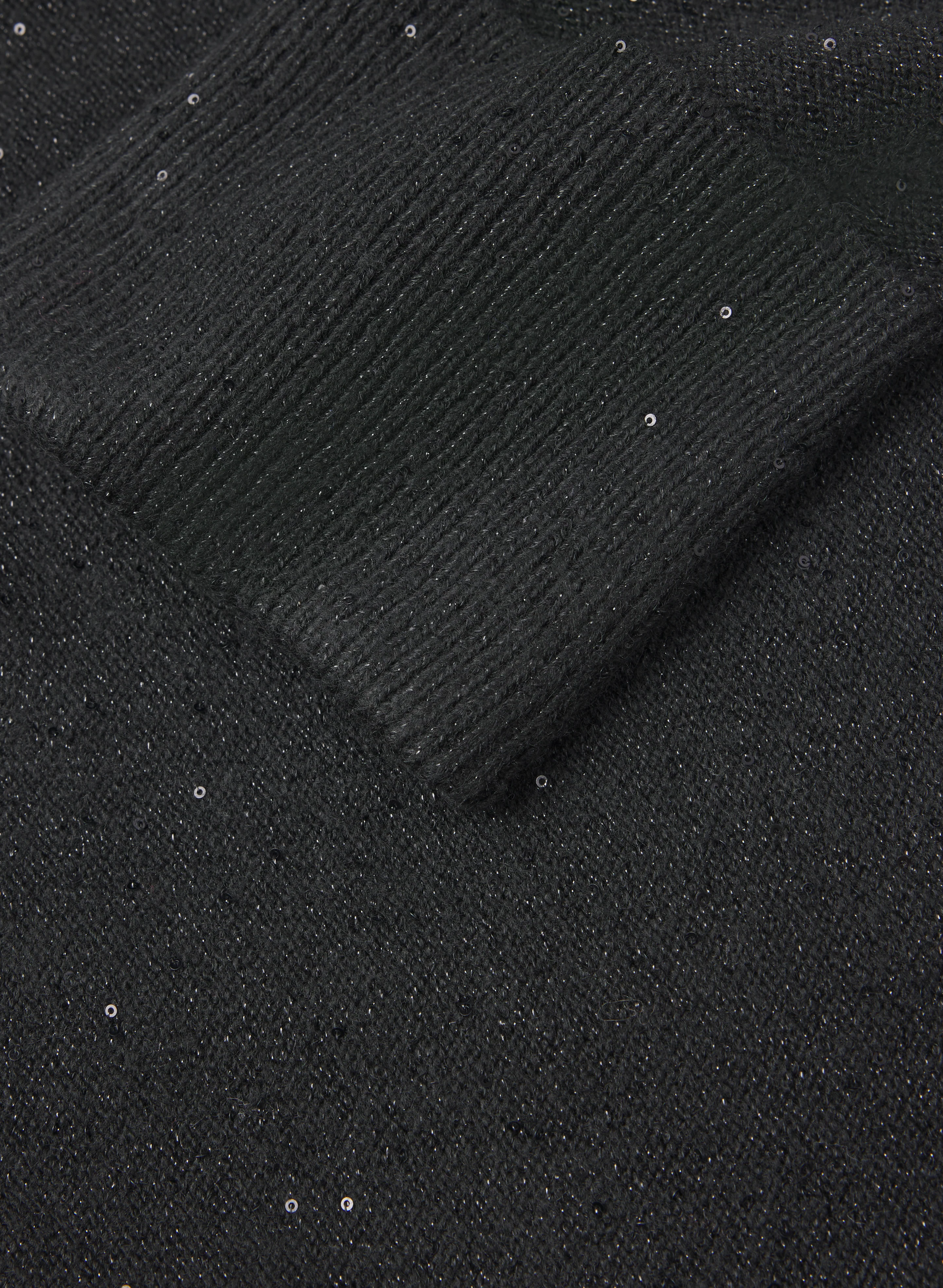 Sequined Cowl Neck Tunic Sweater - Image 7