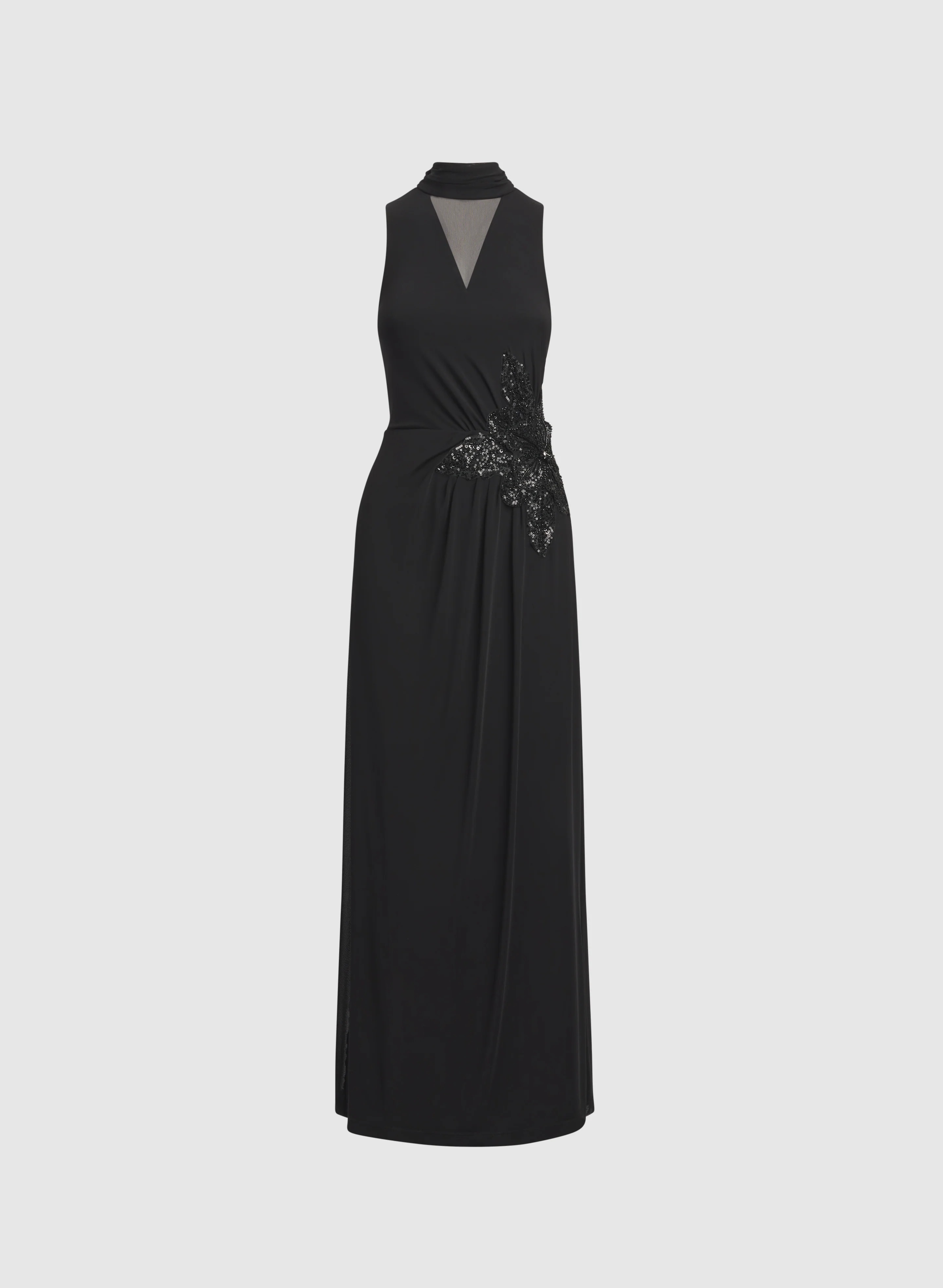 Sequined Floral Applique Dress - Image 7