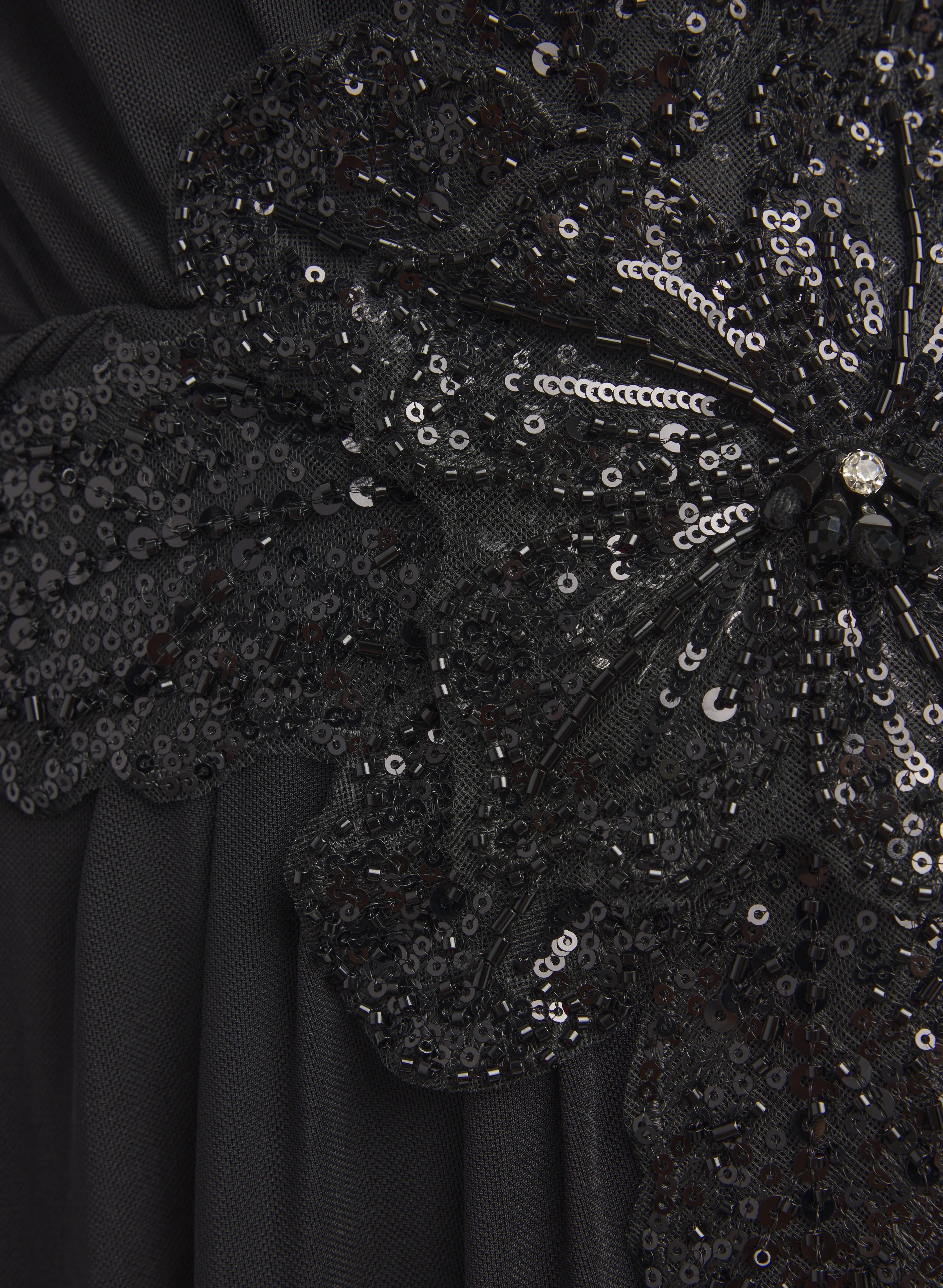 Sequined Floral Applique Dress - Image 8